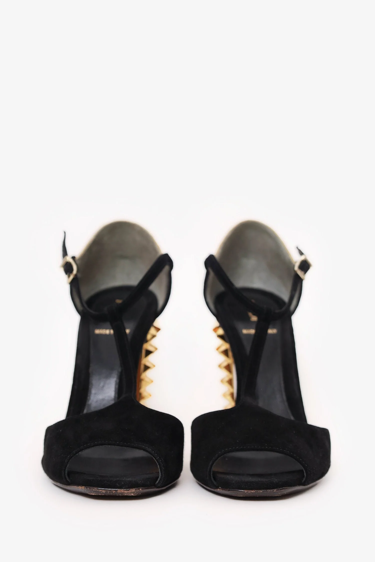 Fendi Black Suede Open Toe Heels Size 36.5 - Image 3