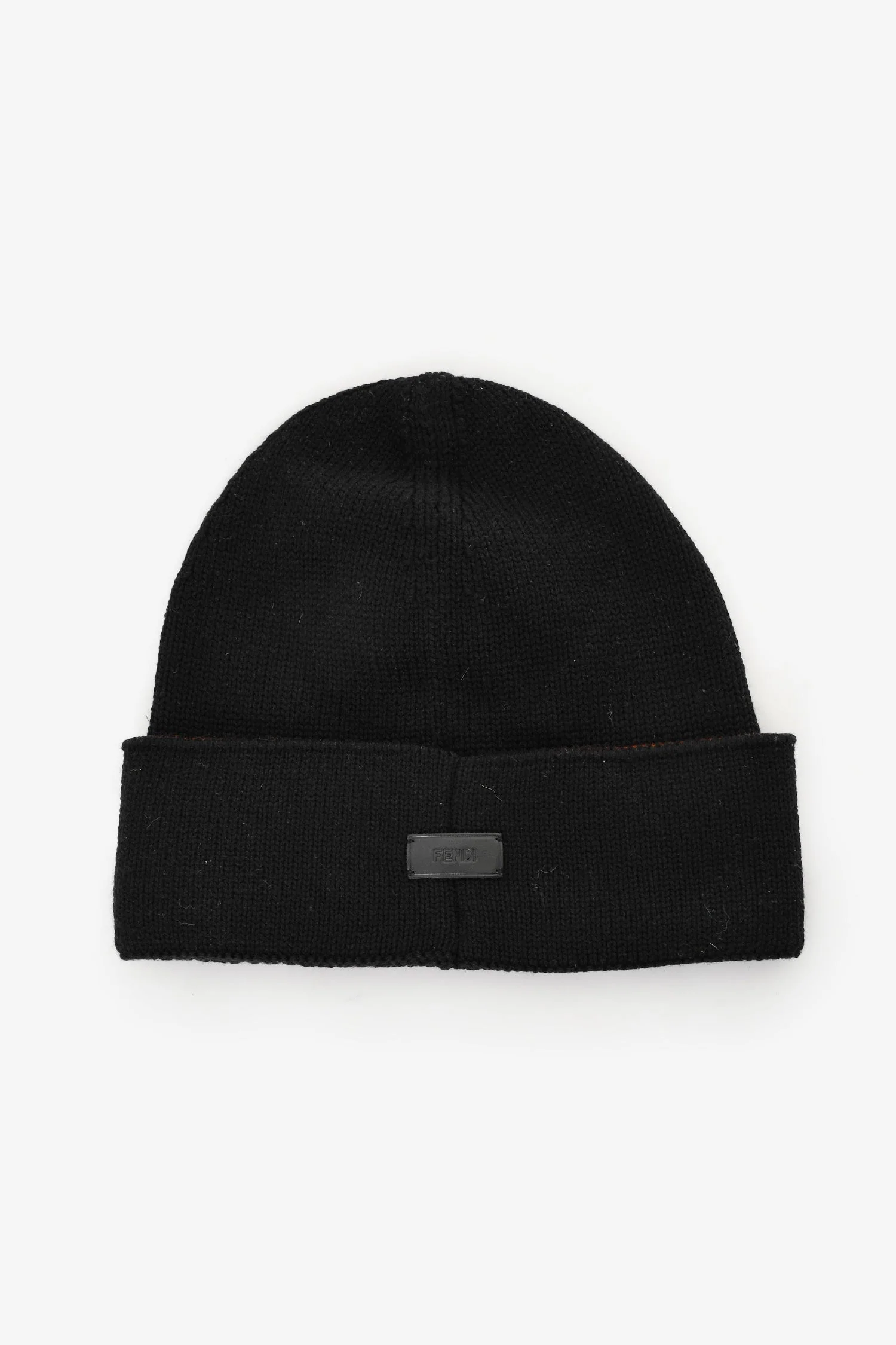 Fendi Black Wool Knit 'LOVE' Beanie - Image 3