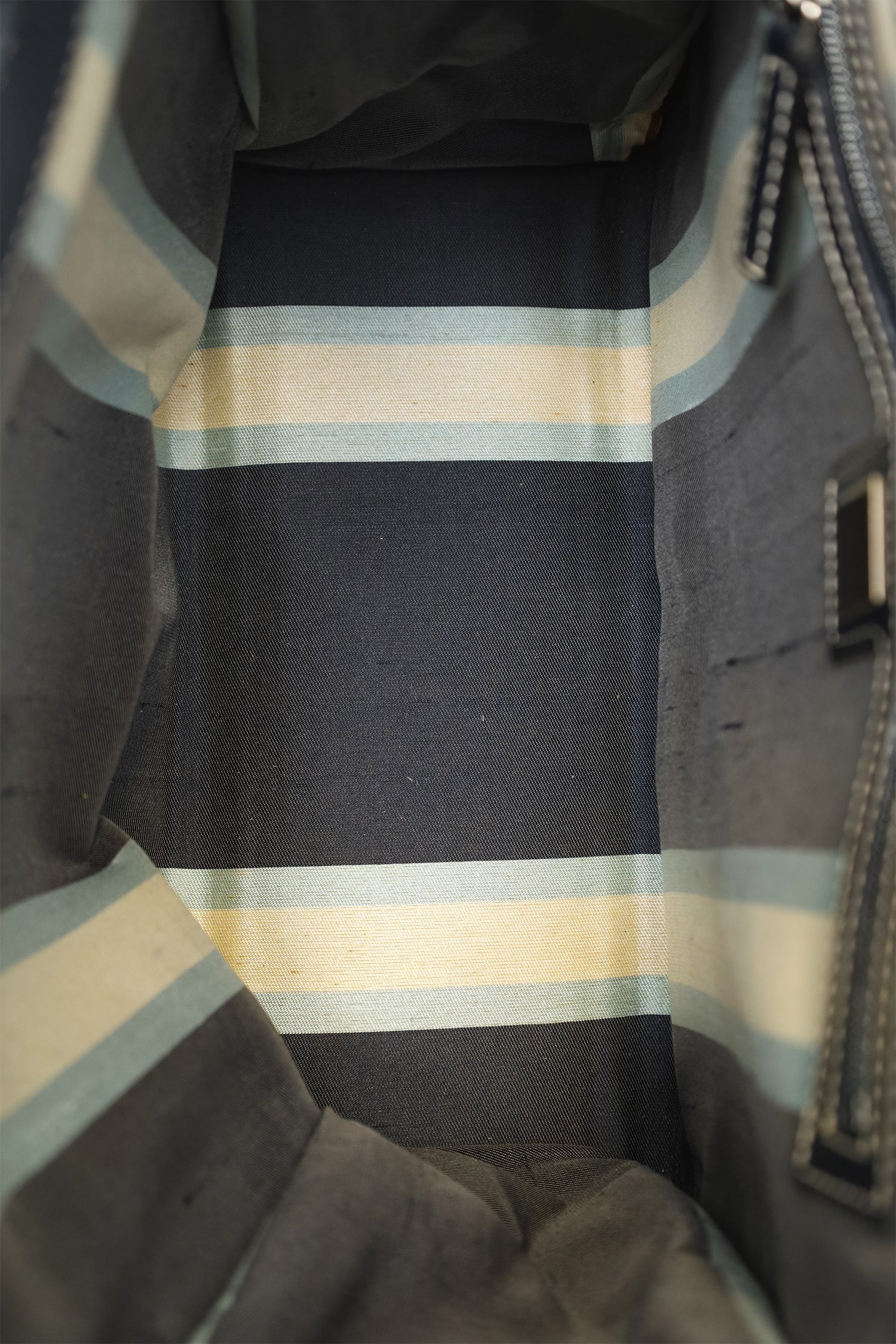 Fendi Blue Denim Baguette Buckle Square Tote Square - Image 6
