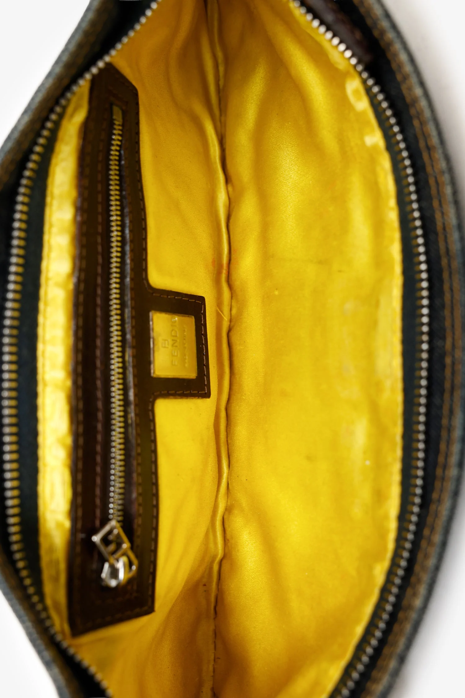 Fendi Blue Denim Beaded Baguette Pochette - Image 6