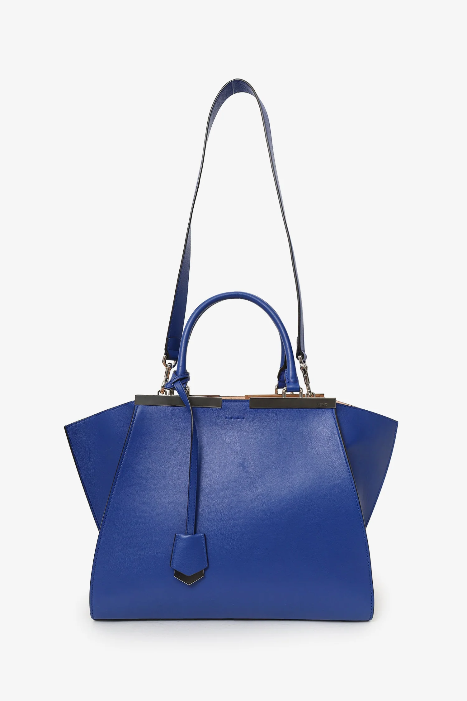 Fendi Blue Leather 3Jours Tote Bag With Strap - Image 5