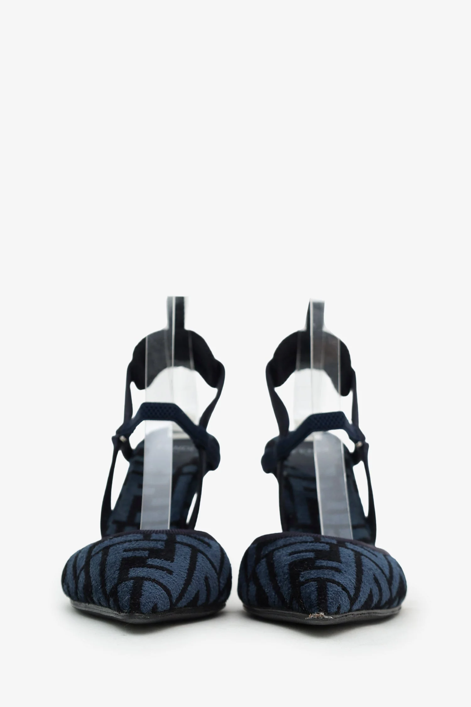 Fendi Blue Suede 'Coibri' Heels Size 35.5 - Image 3