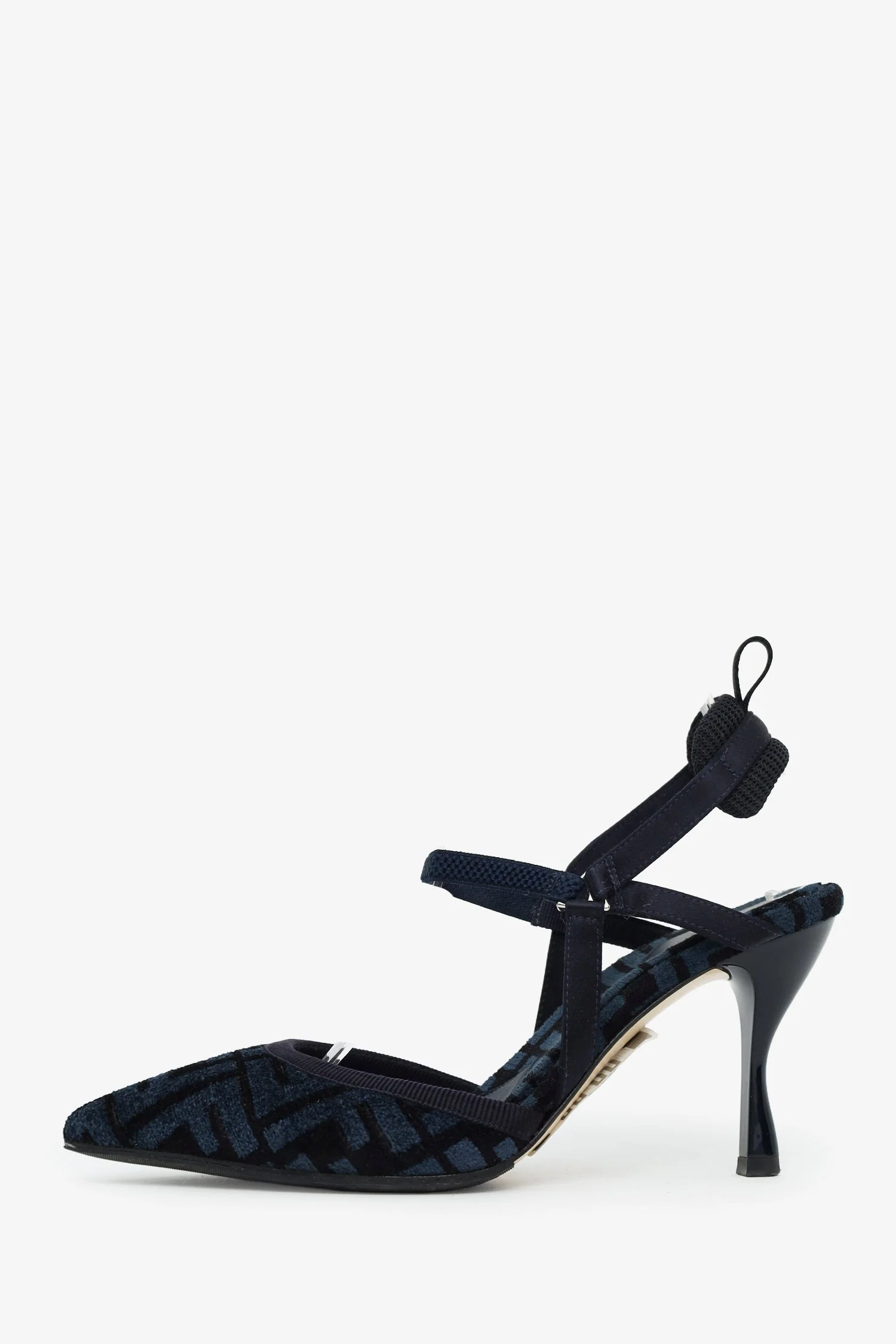 Fendi Blue Suede 'Coibri' Heels Size 35.5 - Image 4