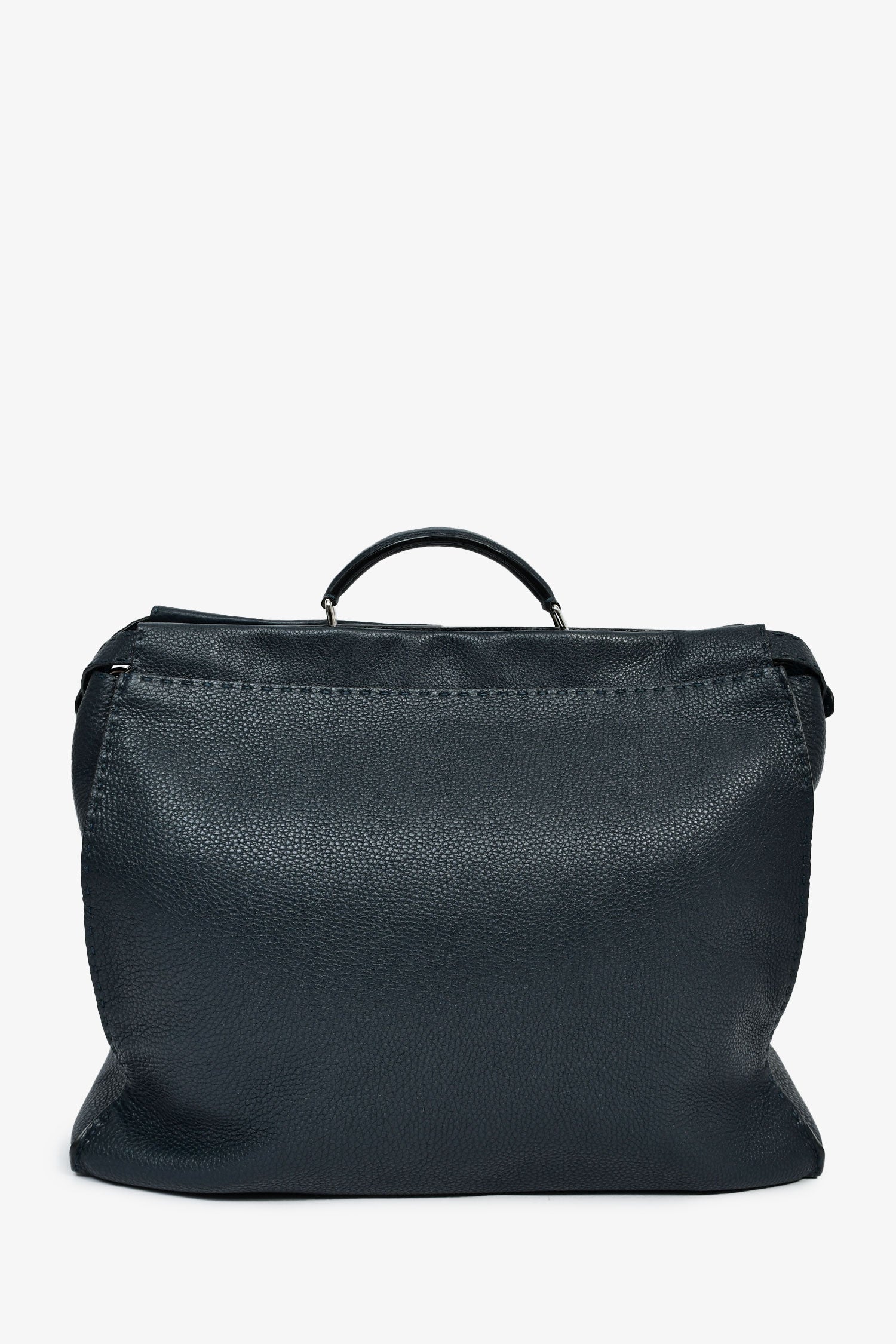Fendi Blue/White Leather Grained Monster Peekaboo Messenger Bag - Image 2