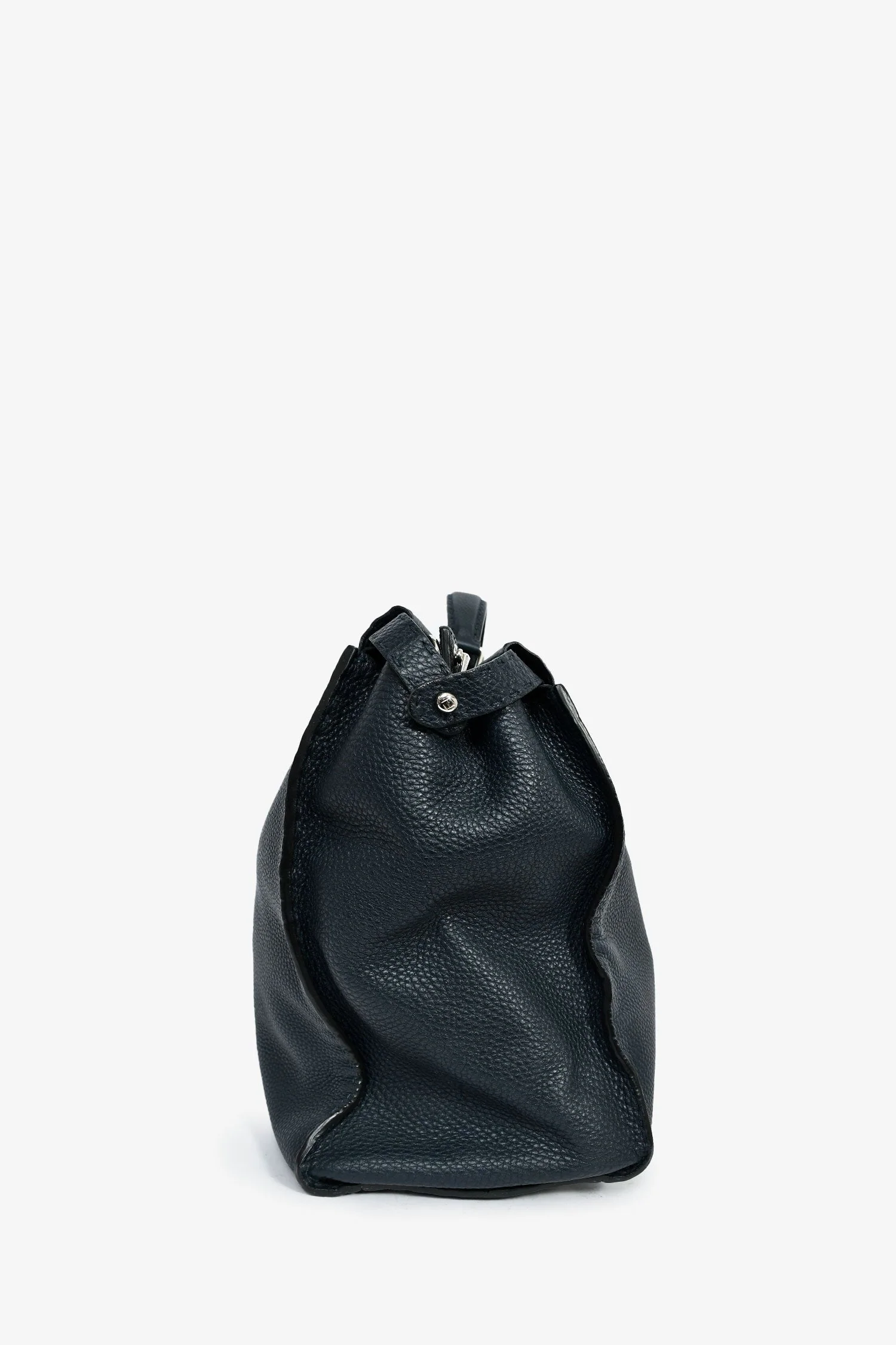 Fendi Blue/White Leather Grained Monster Peekaboo Messenger Bag - Image 3