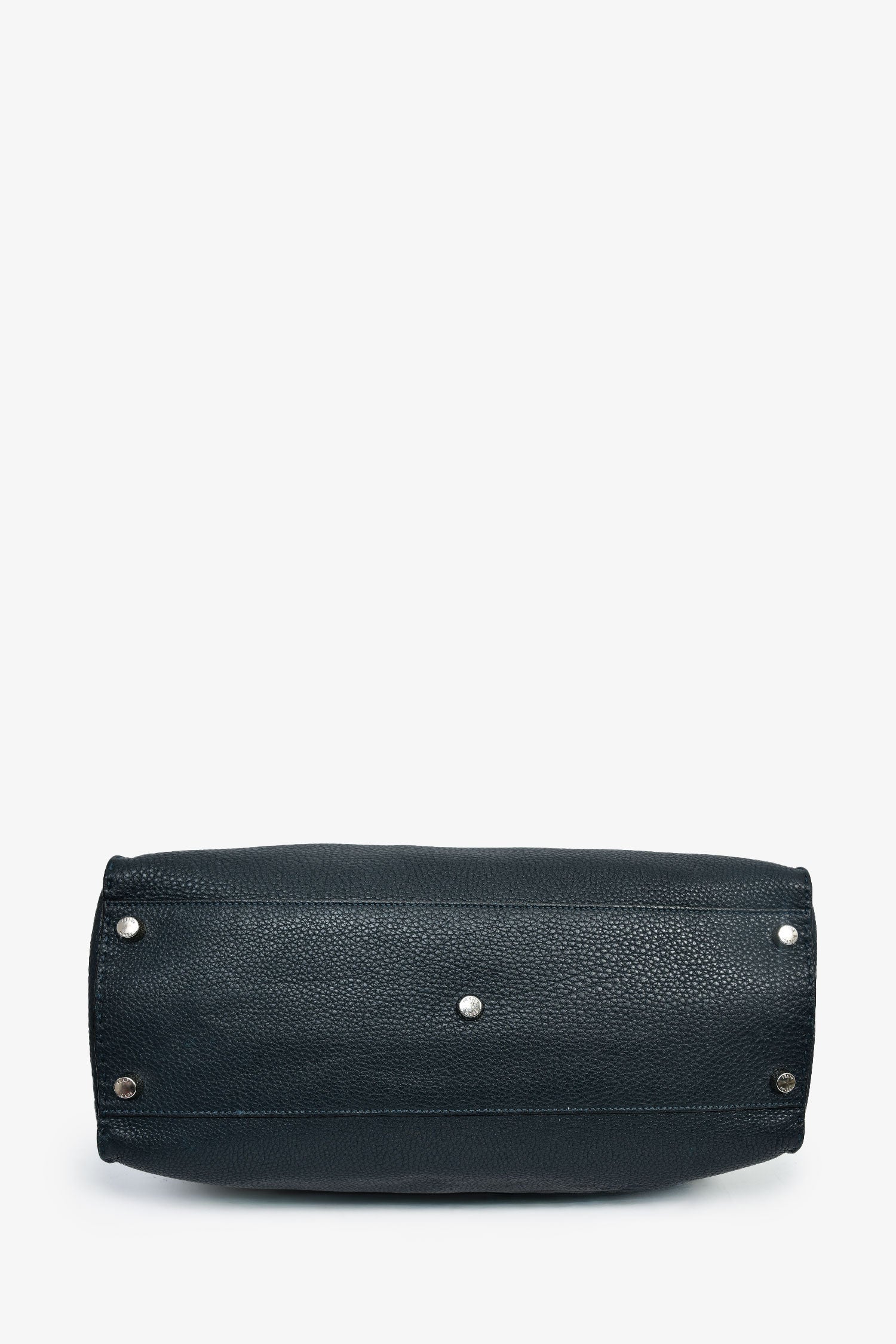 Fendi Blue/White Leather Grained Monster Peekaboo Messenger Bag - Image 5