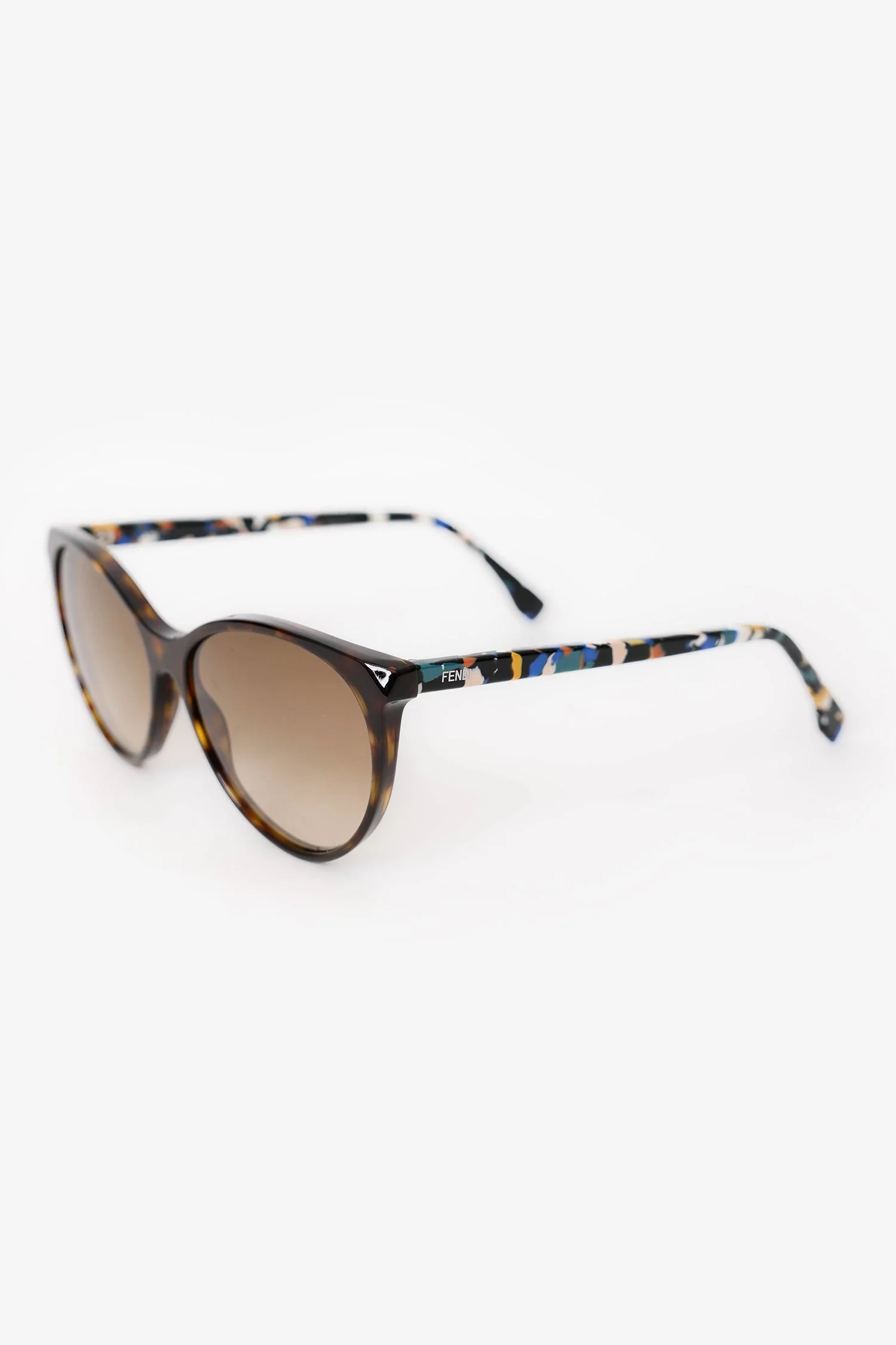 Fendi Brown And Multi Marble Sunglasses - Image 2