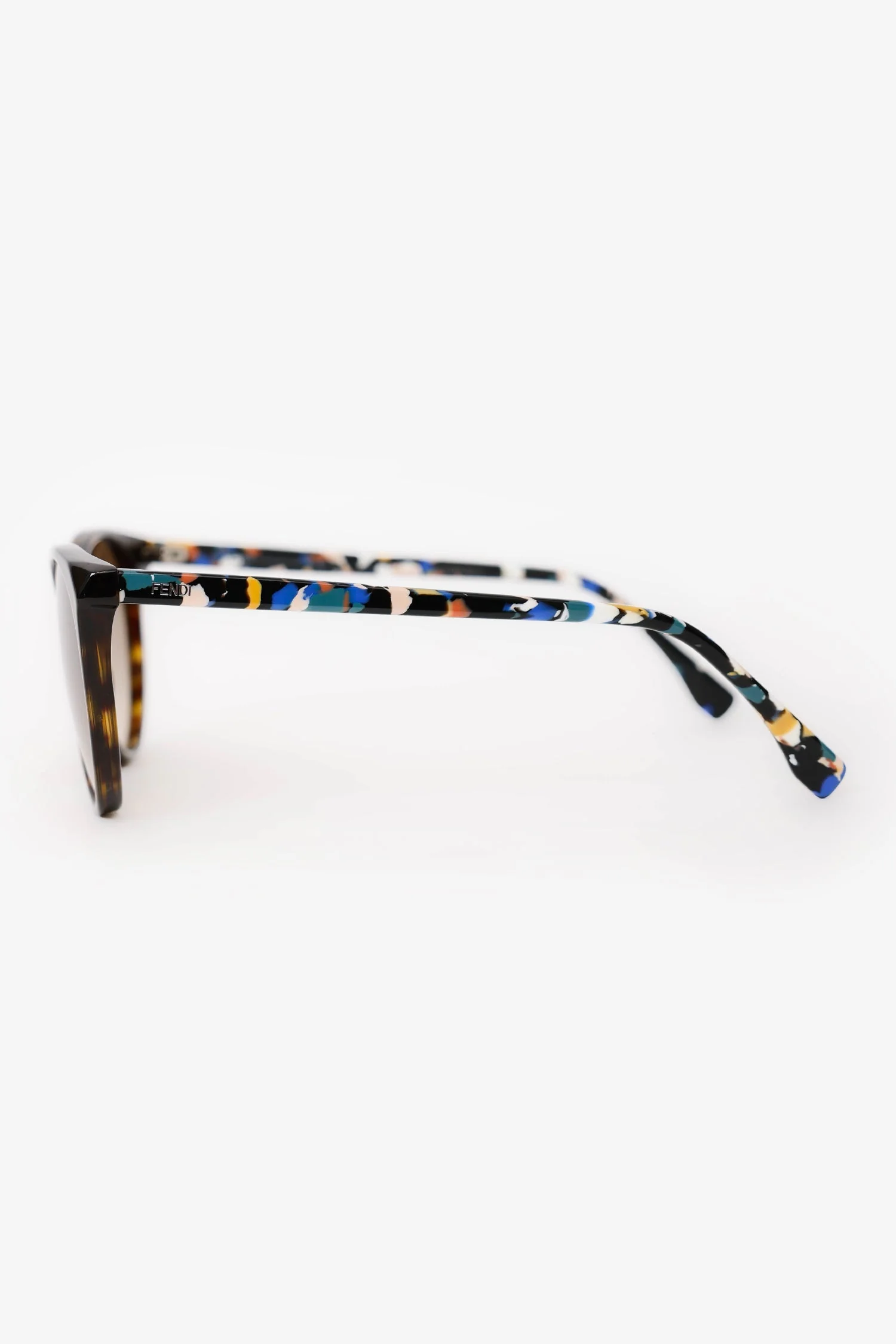 Fendi Brown And Multi Marble Sunglasses - Image 3