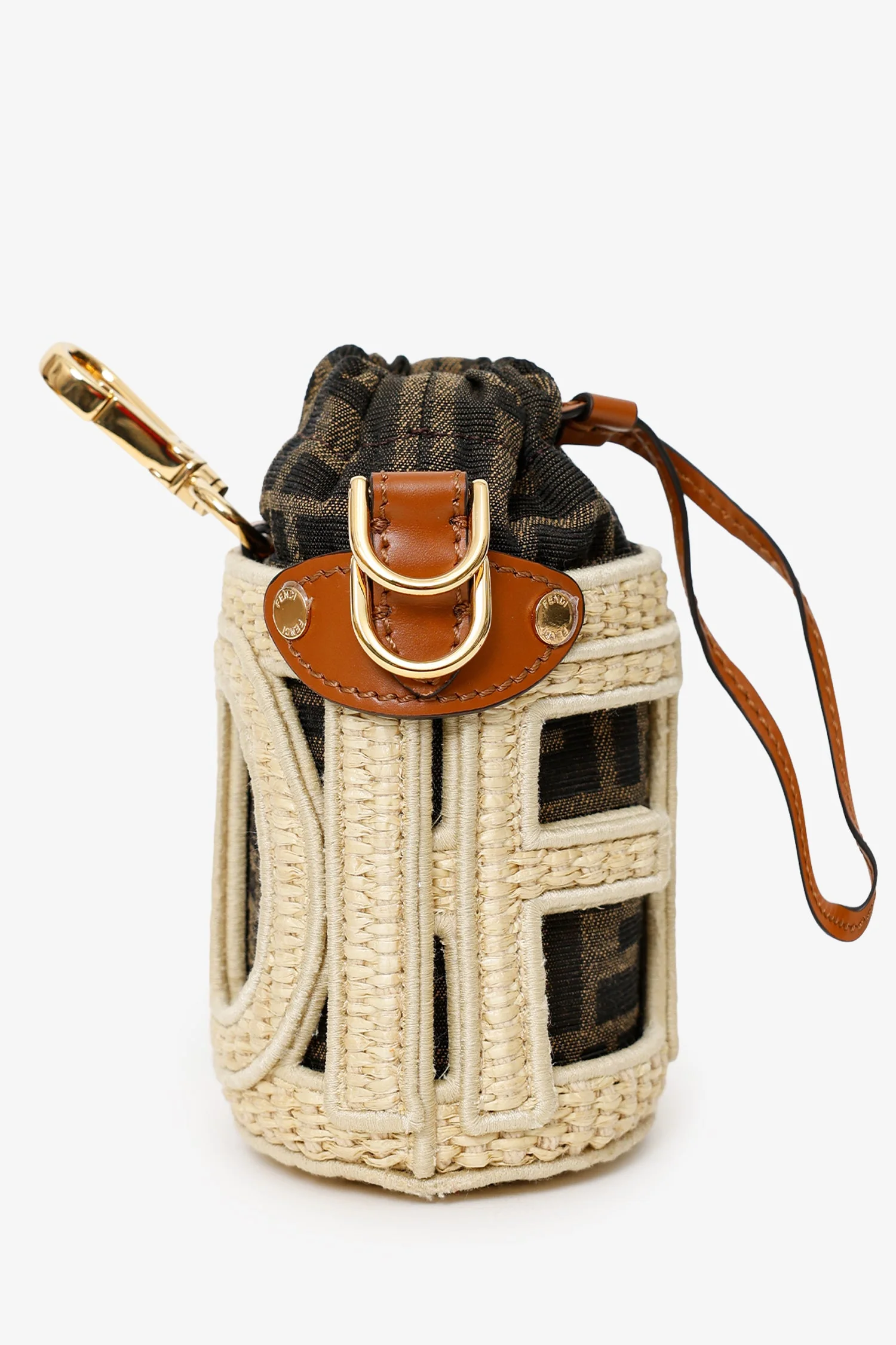 Fendi Brown/Beige Zucca FF Step Out Nano Bucket Bag - Image 2