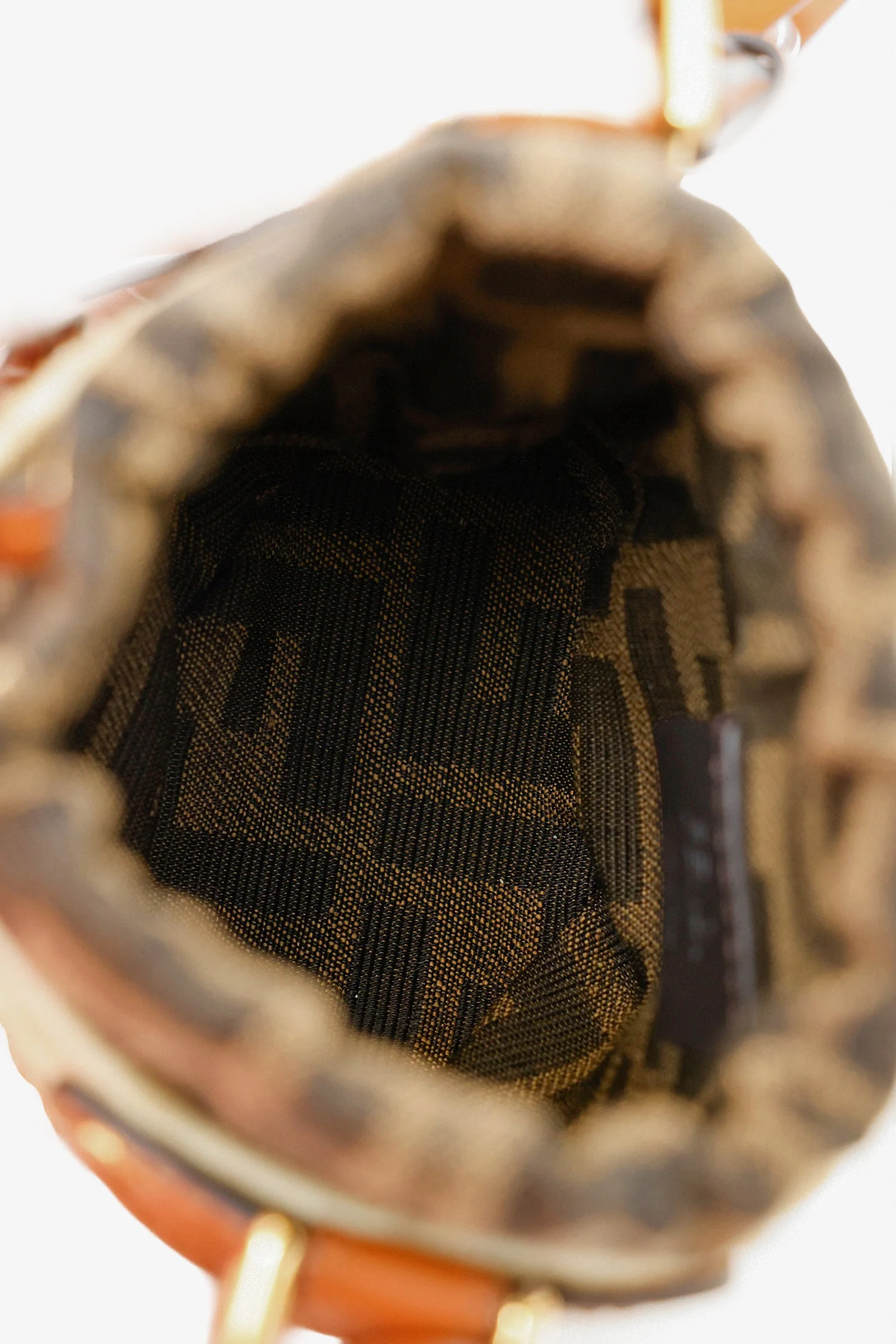 Fendi Brown/Beige Zucca FF Step Out Nano Bucket Bag - Image 7