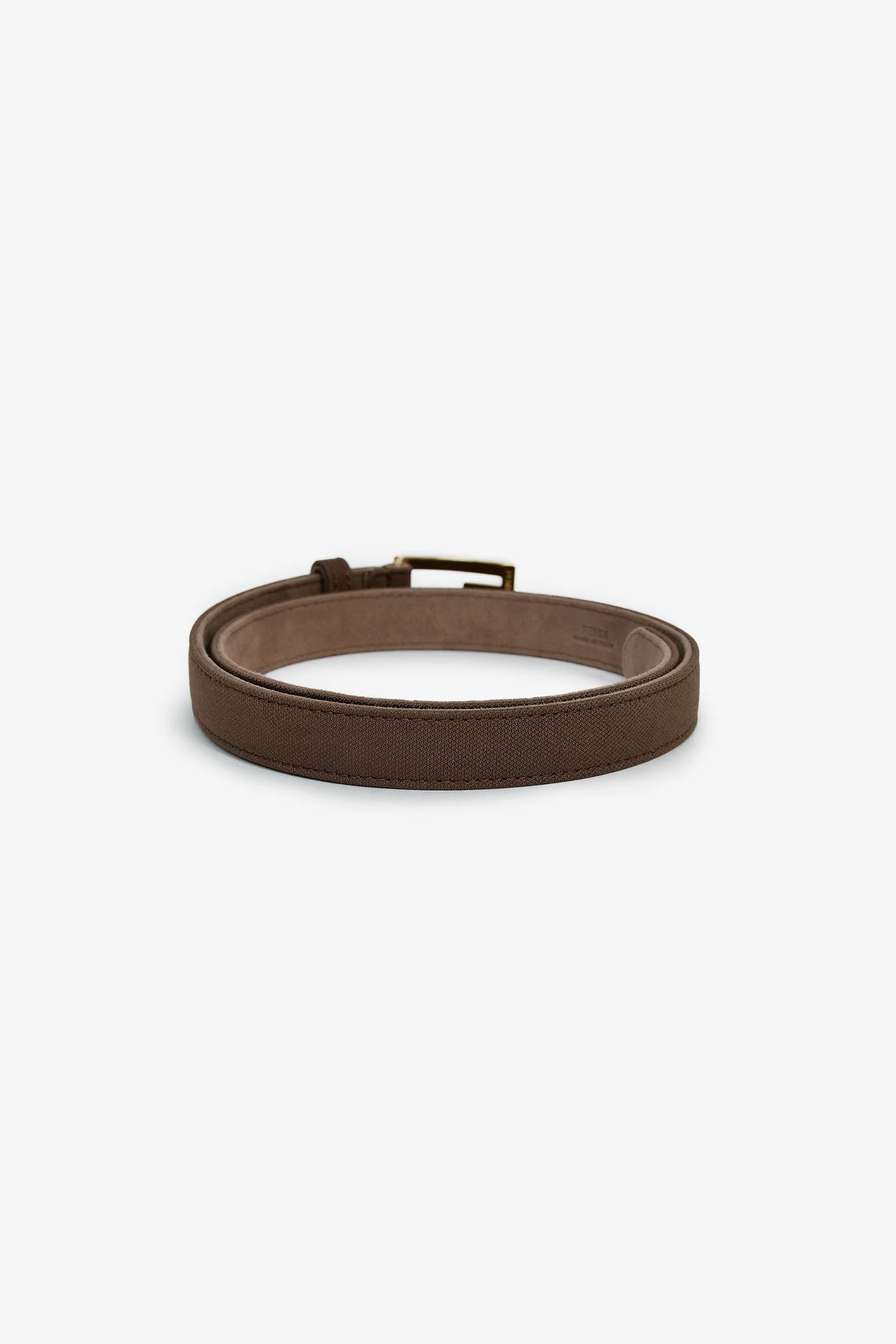 Fendi Brown Canvas Logo FF Belt Size 40 - Image 3