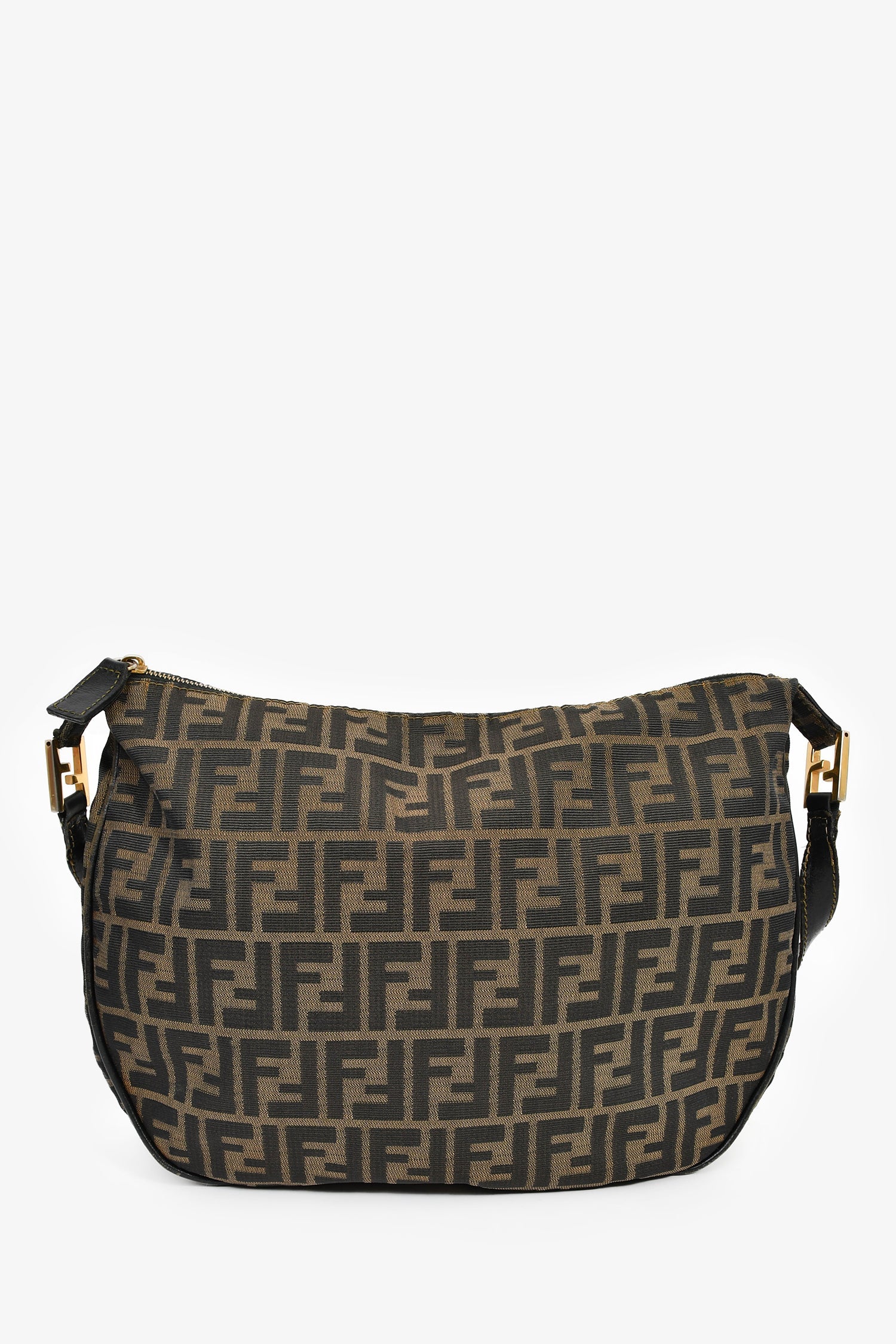 Fendi Brown Canvas Zucca FF Shoulder Bag - Image 3