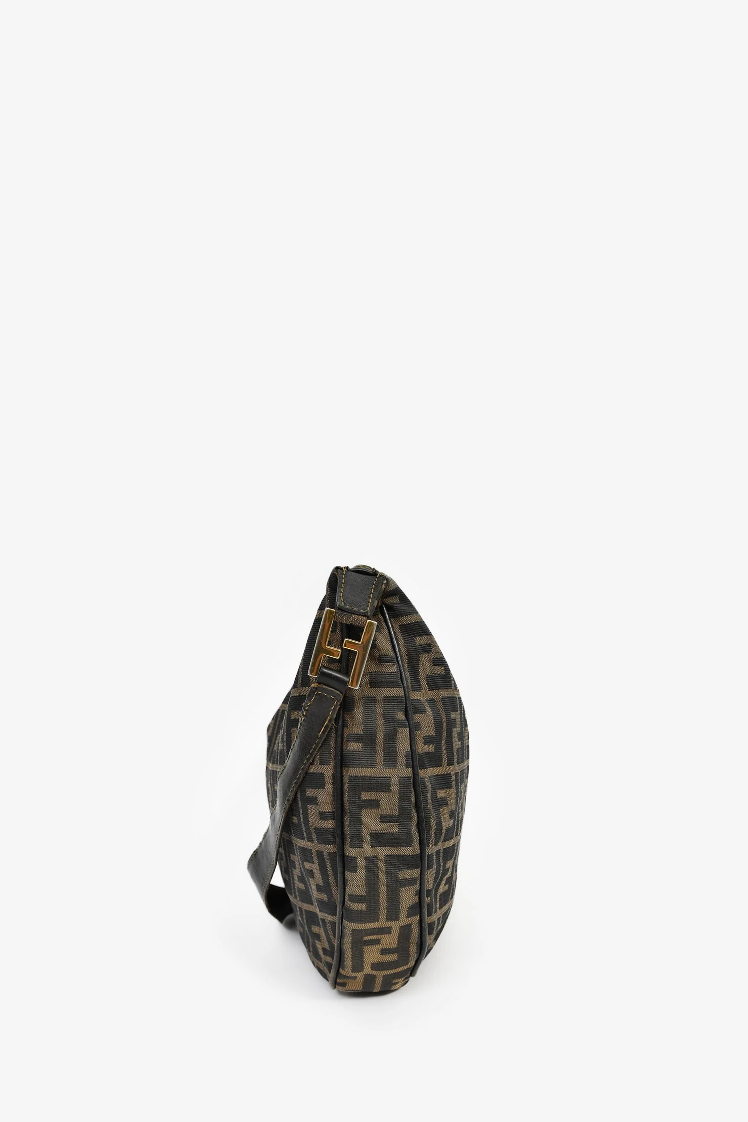 Fendi Brown Canvas Zucca FF Shoulder Bag - Image 5