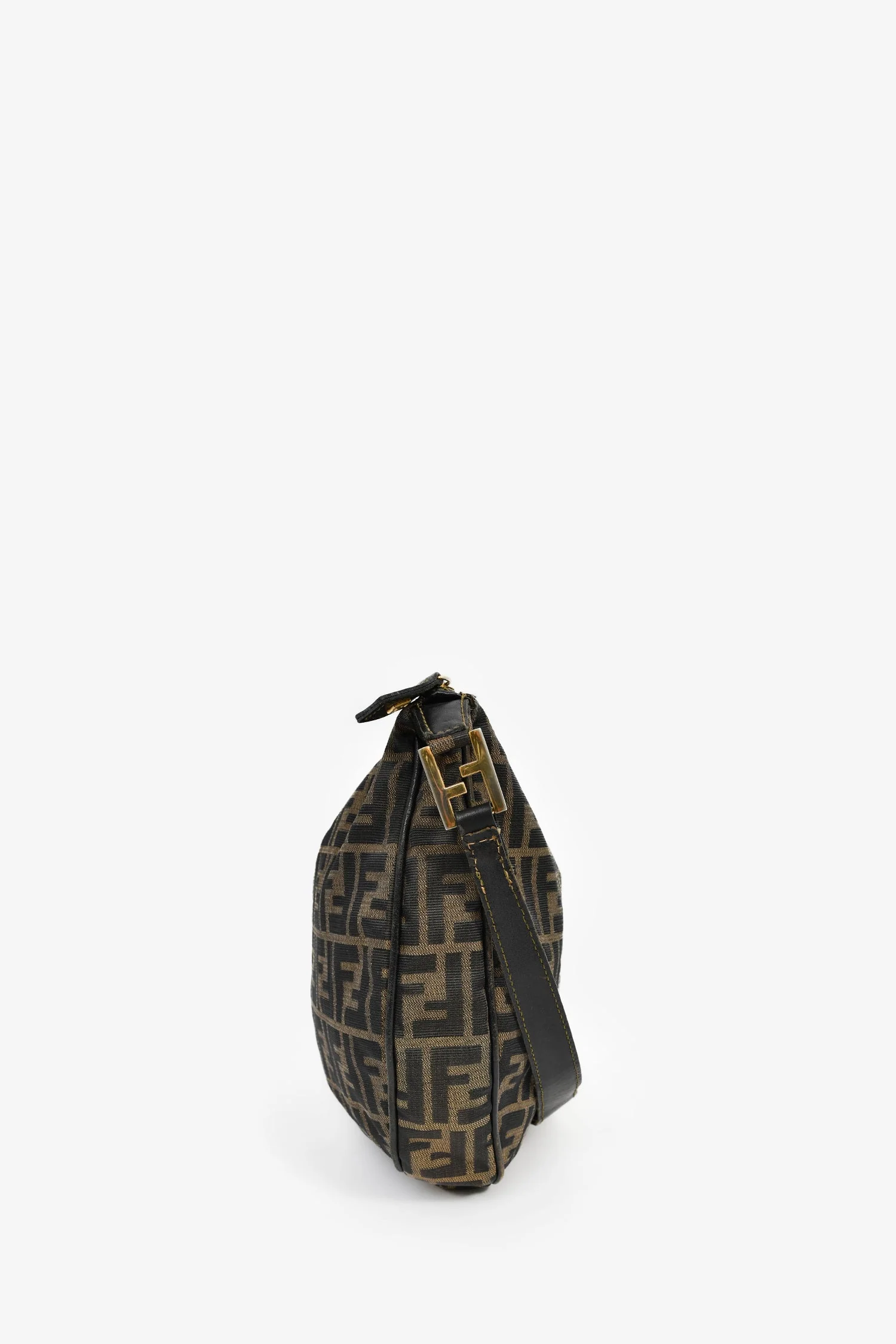 Fendi Brown Canvas Zucca FF Shoulder Bag - Image 6