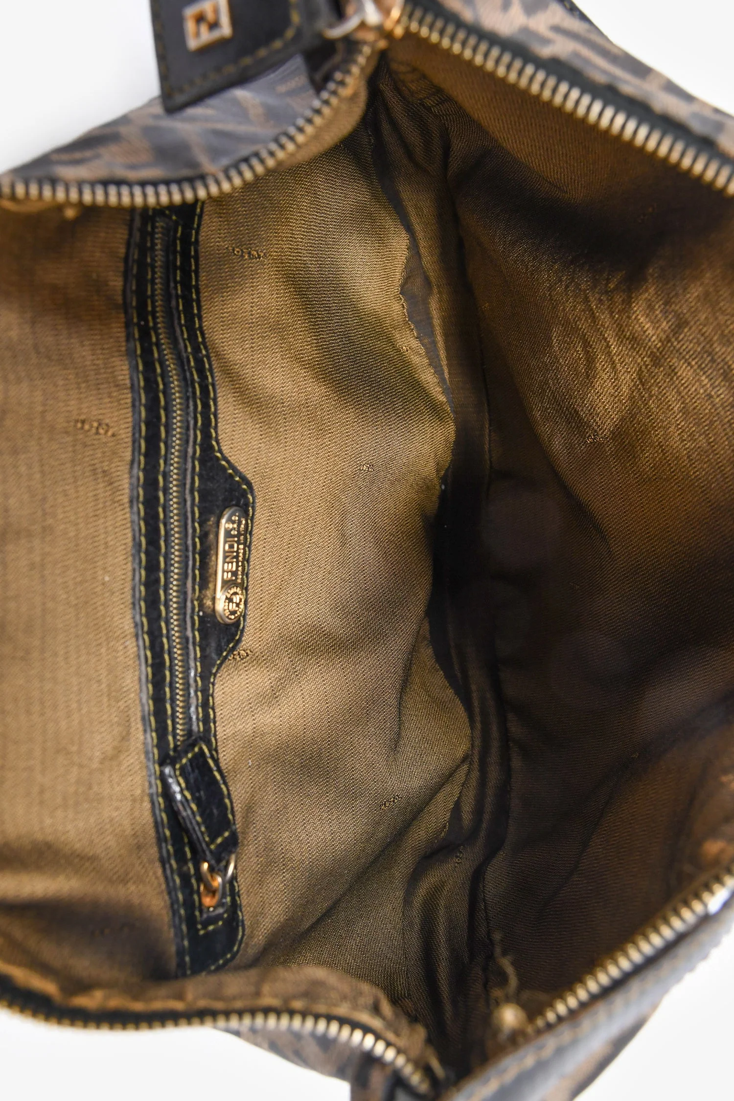 Fendi Brown Canvas Zucca FF Shoulder Bag - Image 8