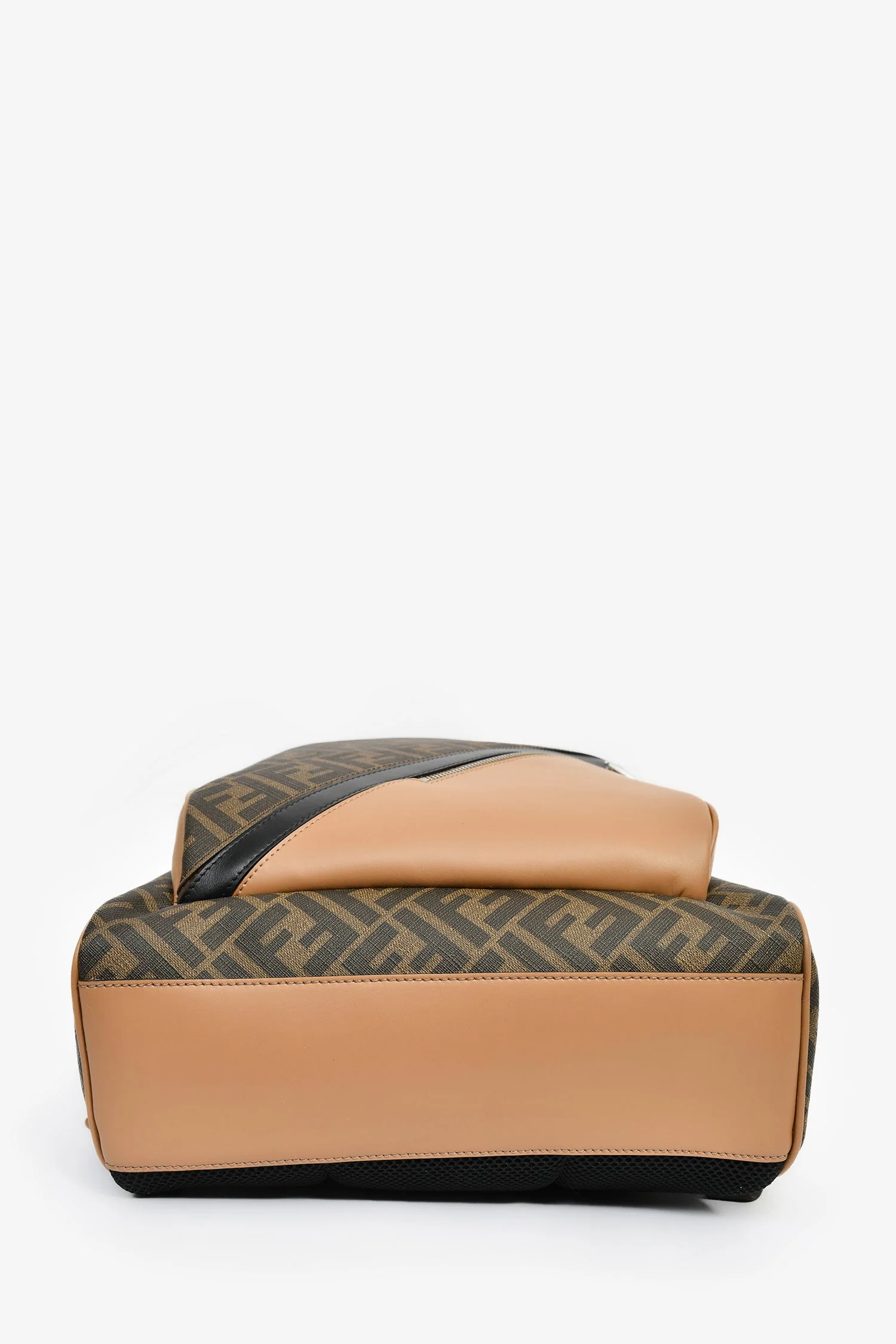 Fendi Brown Coated Canvas/Leather 'Motif' FF Backpack - Image 5