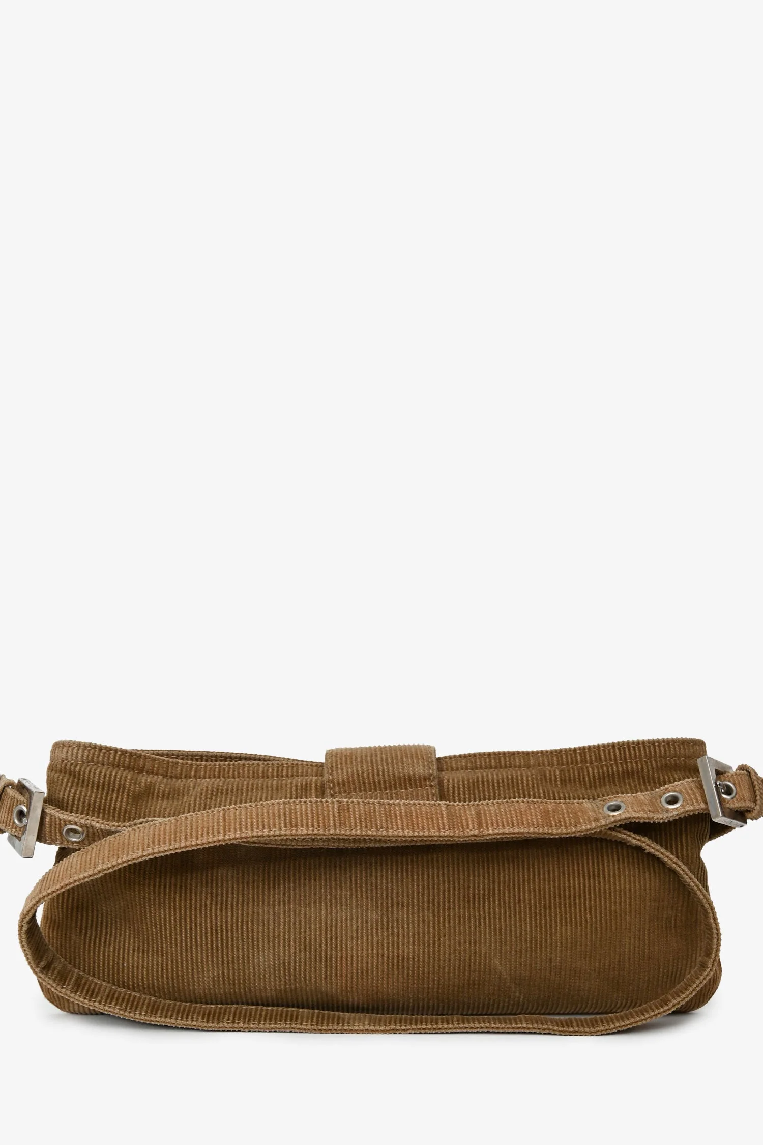 Fendi Brown Corduroy Baguette Pochette - Image 2