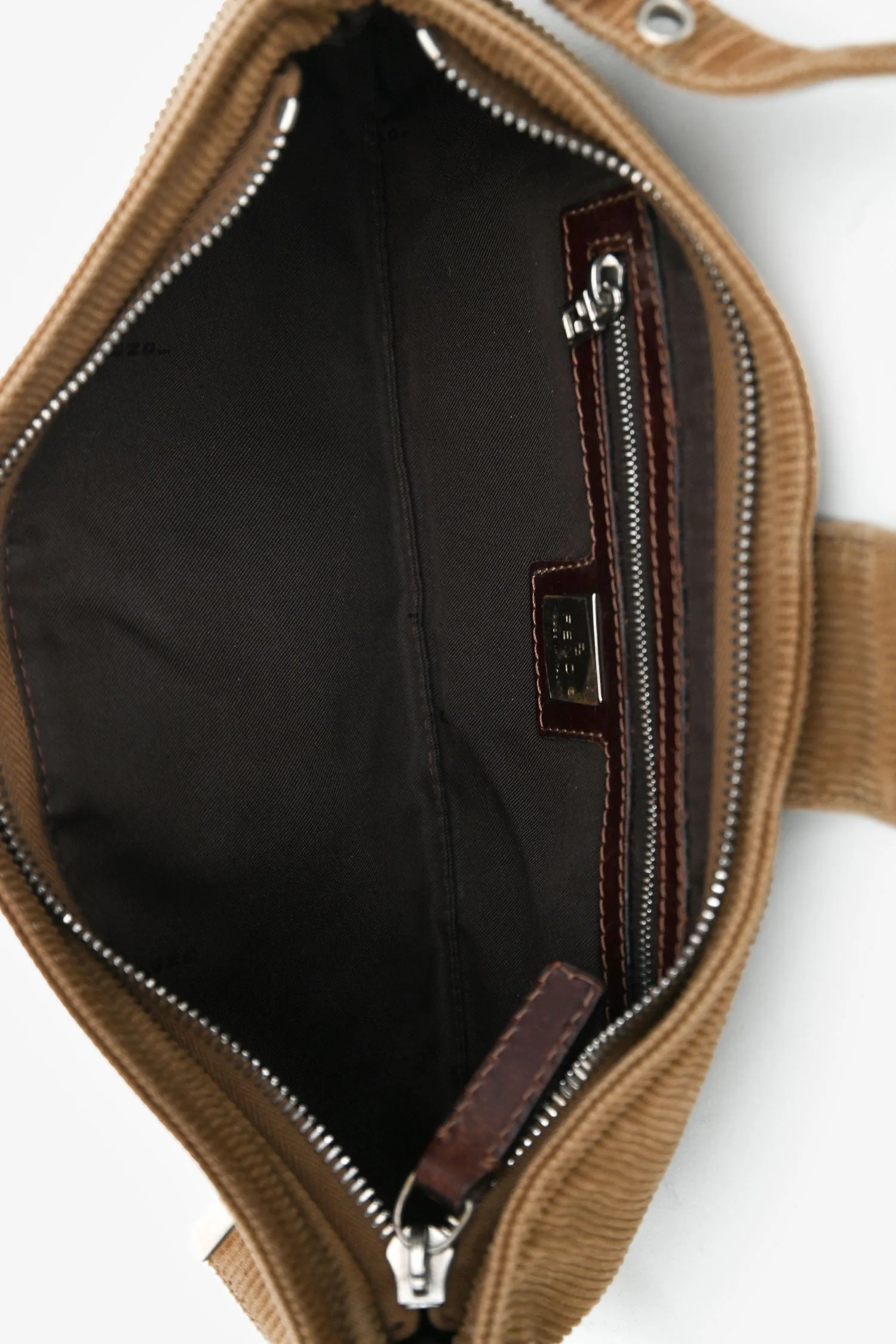 Fendi Brown Corduroy Baguette Pochette - Image 6