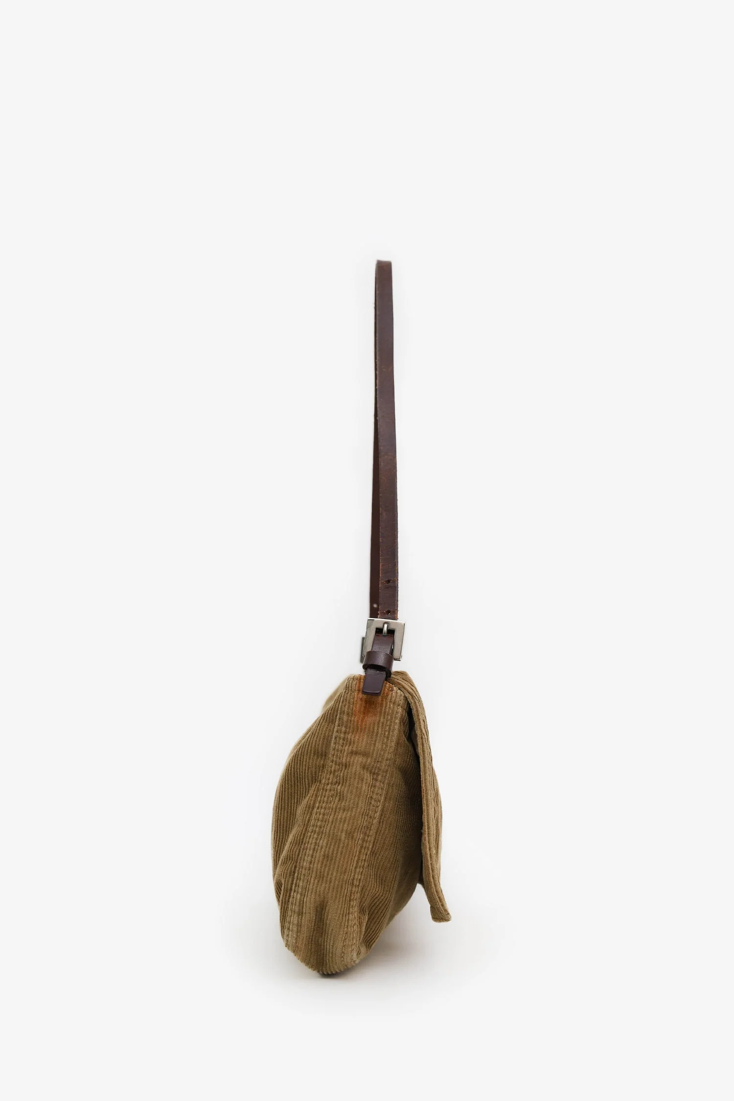 Fendi Brown Corduroy FF Flap Pochette - Image 3