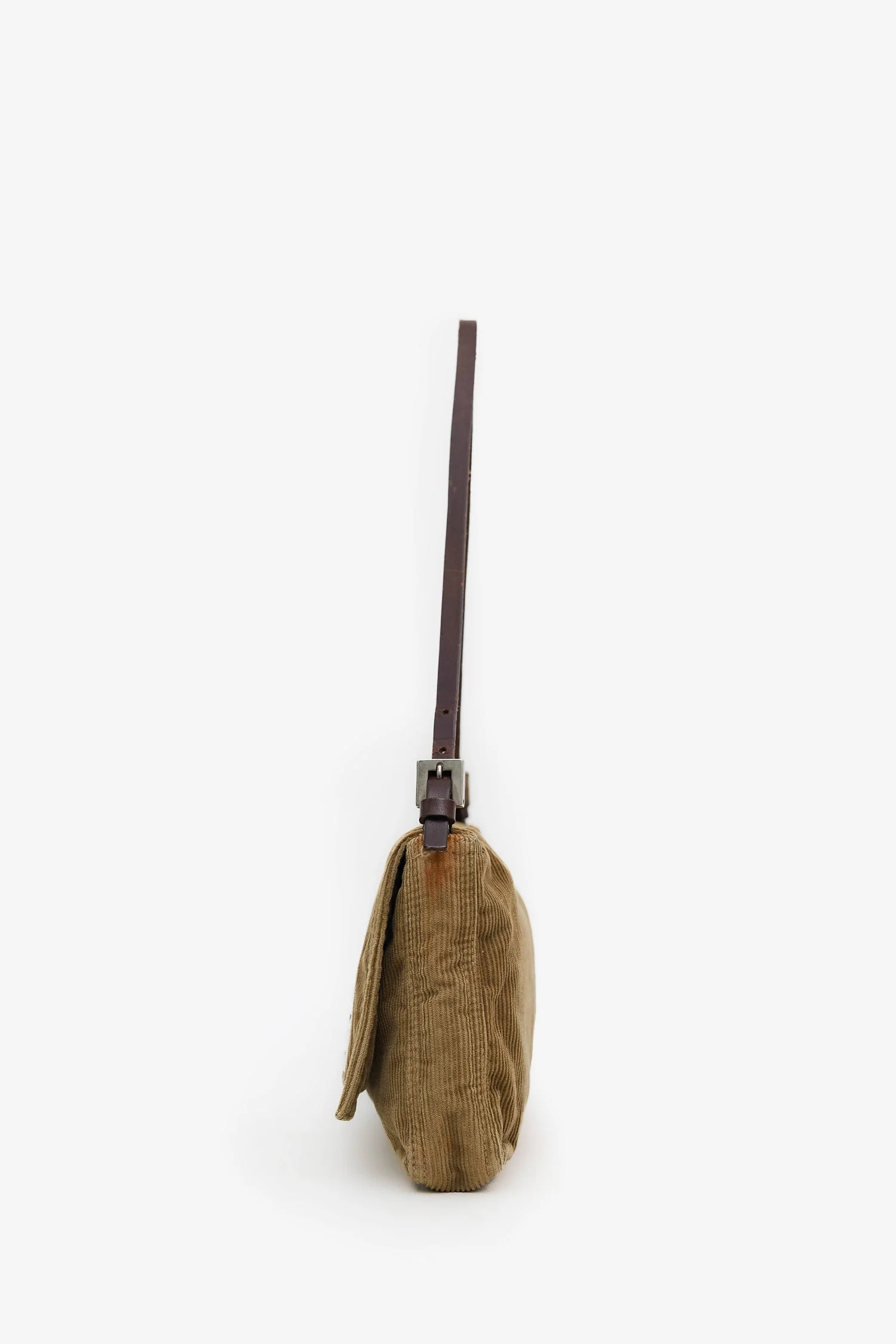 Fendi Brown Corduroy FF Flap Pochette - Image 4