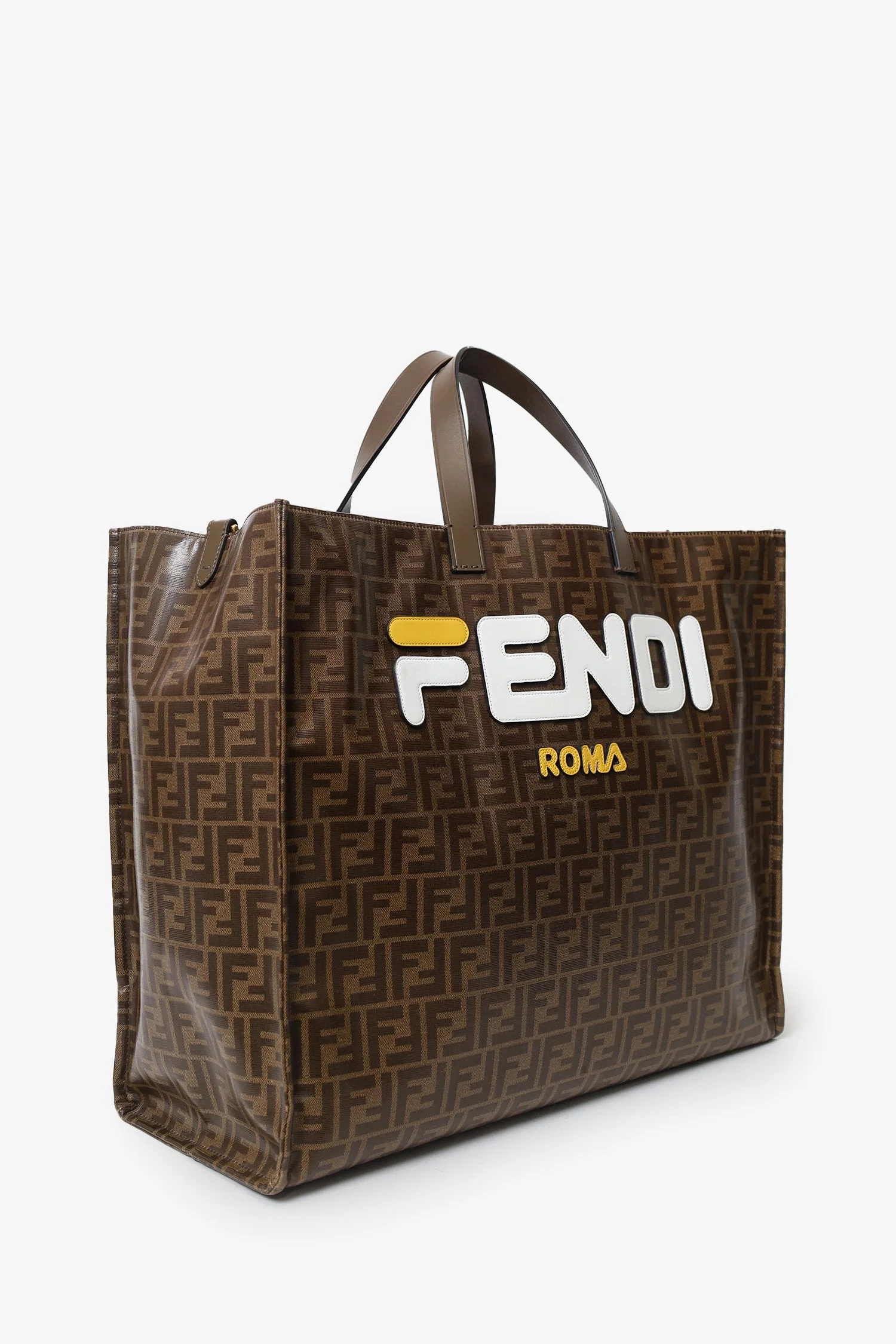 Fendi Brown FF Monogram Large Tote Bag - Image 2