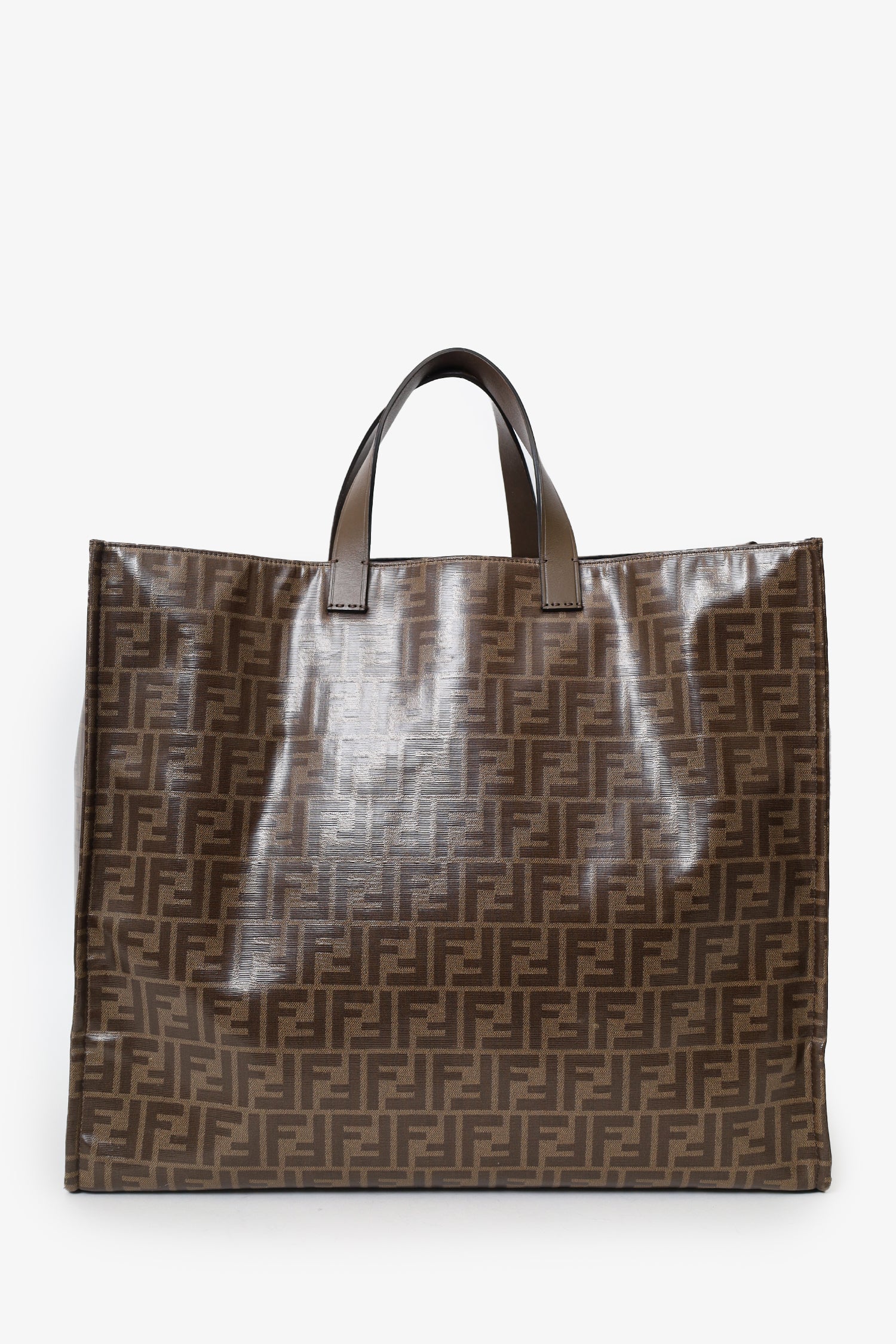 Fendi Brown FF Monogram Large Tote Bag - Image 3