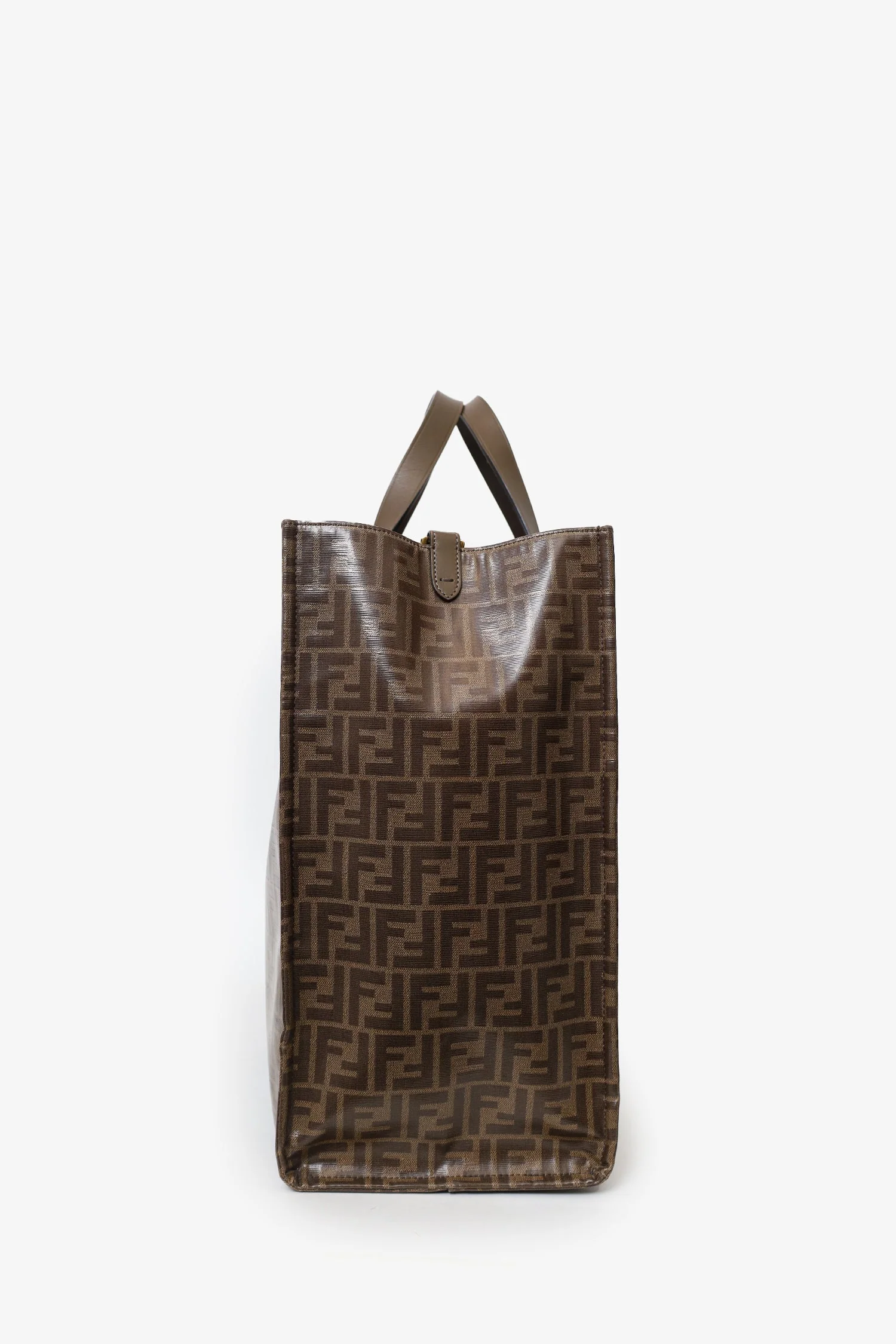 Fendi Brown FF Monogram Large Tote Bag - Image 4