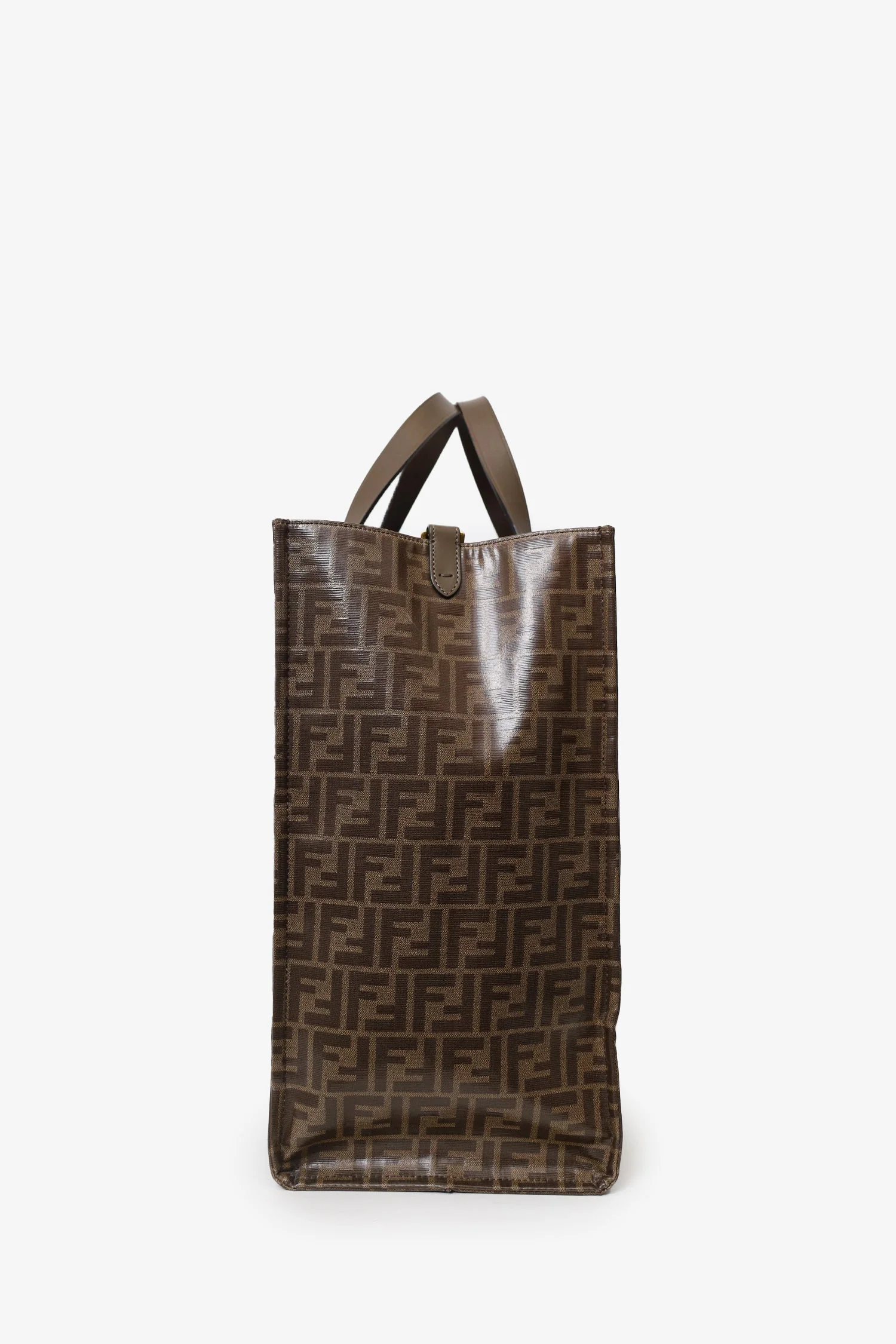 Fendi Brown FF Monogram Large Tote Bag - Image 5
