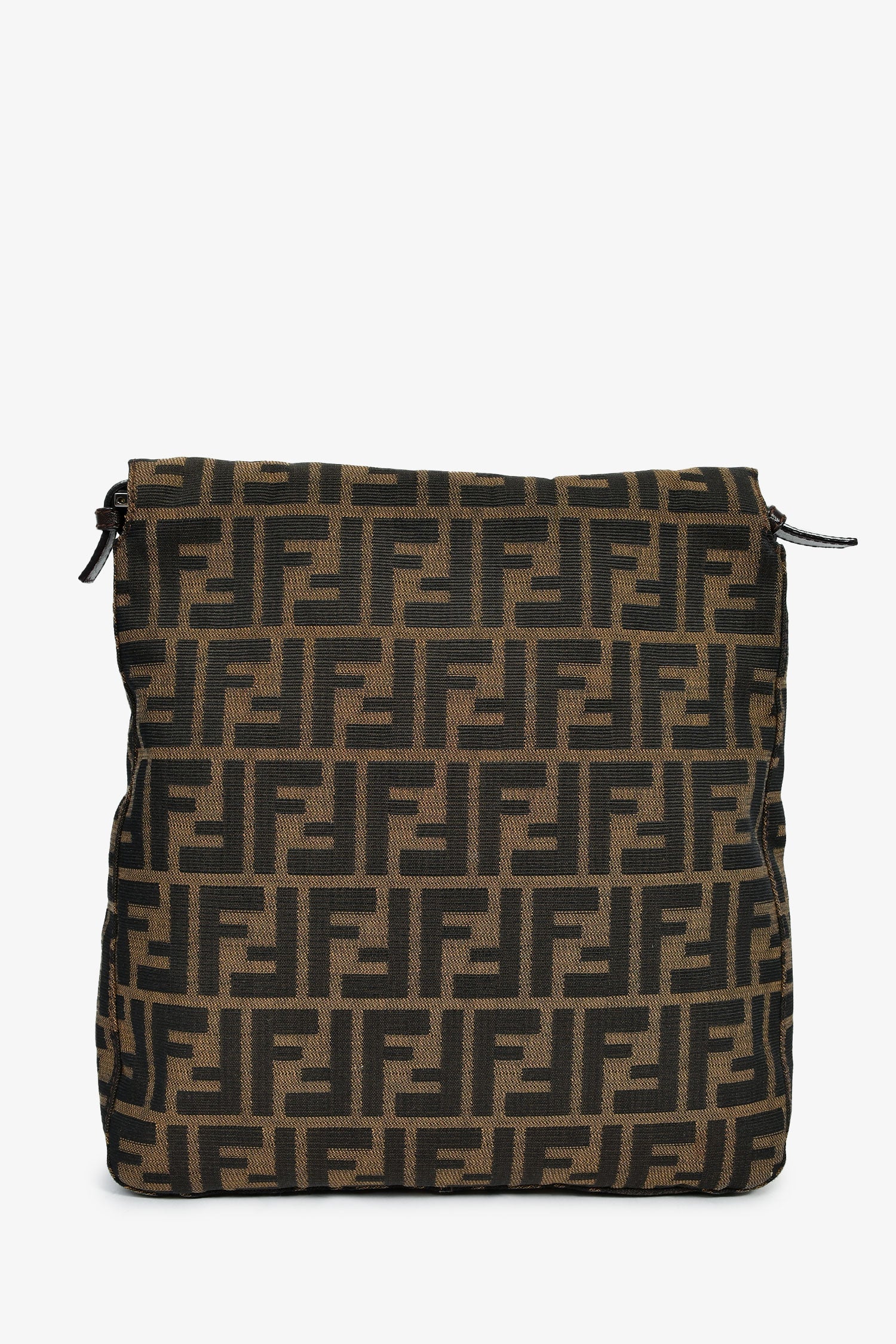 Fendi Brown FF Zucca Canvas Square Baguette Shoulder Bag - Image 2