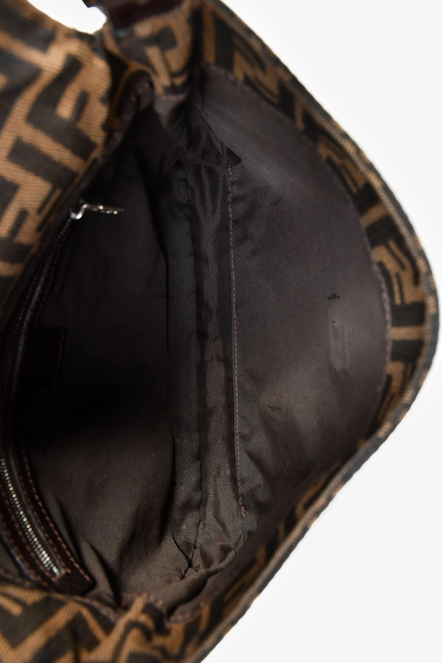 Fendi Brown FF Zucca Canvas Square Baguette Shoulder Bag - Image 6