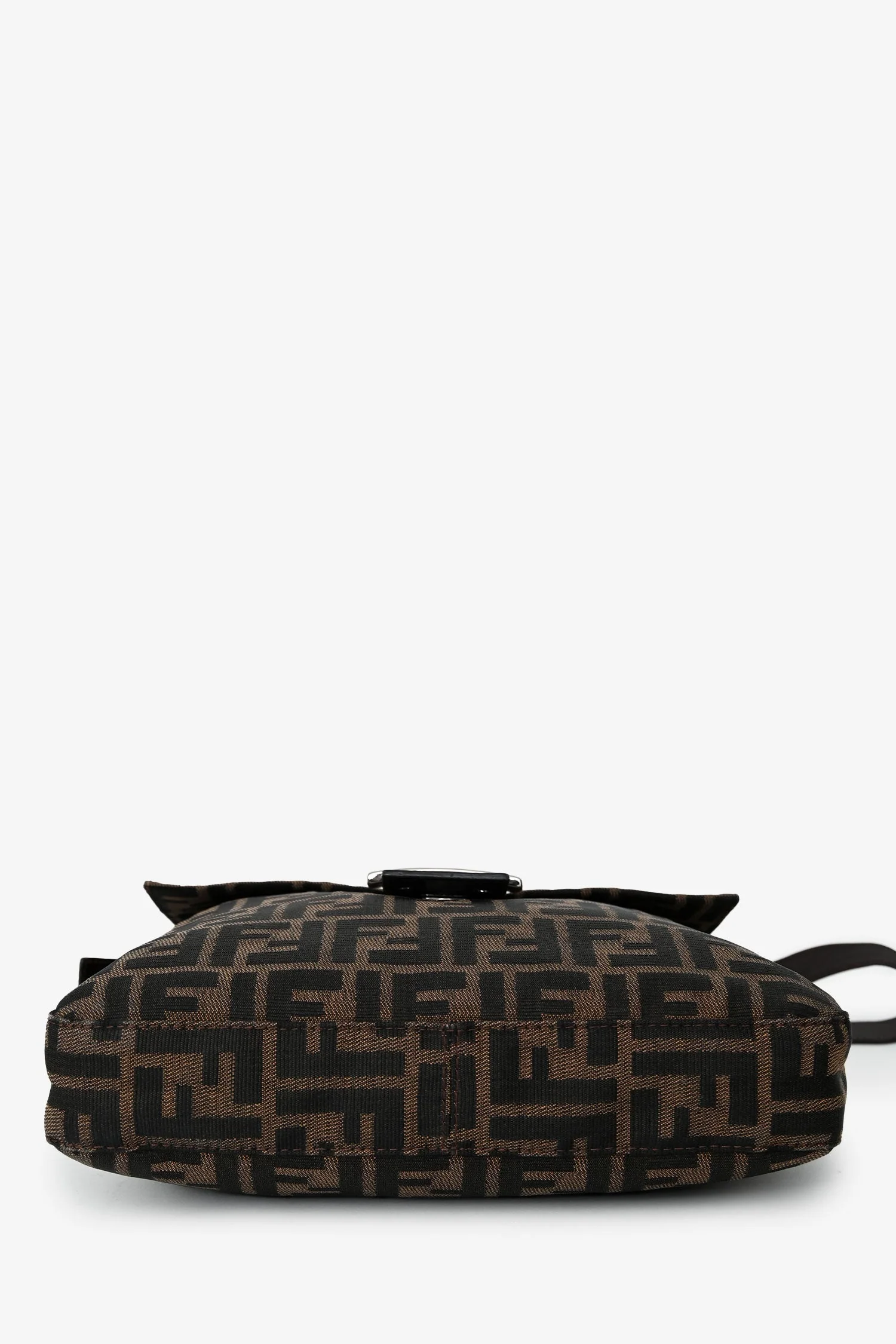 Fendi Brown FF Zucca Canvas Square Baguette Shoulder Bag - Image 5