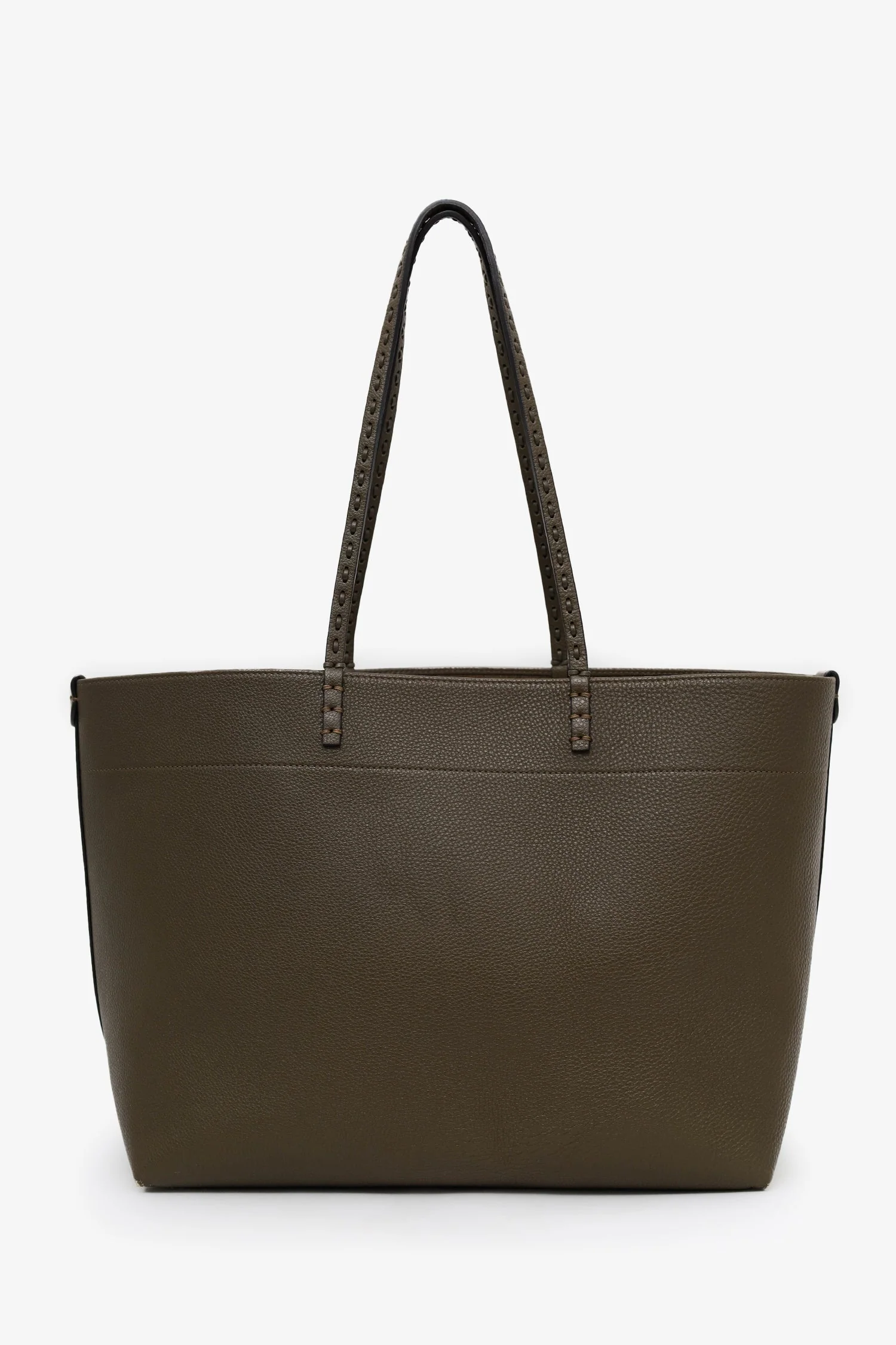 Fendi Brown Leather/Canvas Medium 'Selleria Roll' Tote Bag - Image 2
