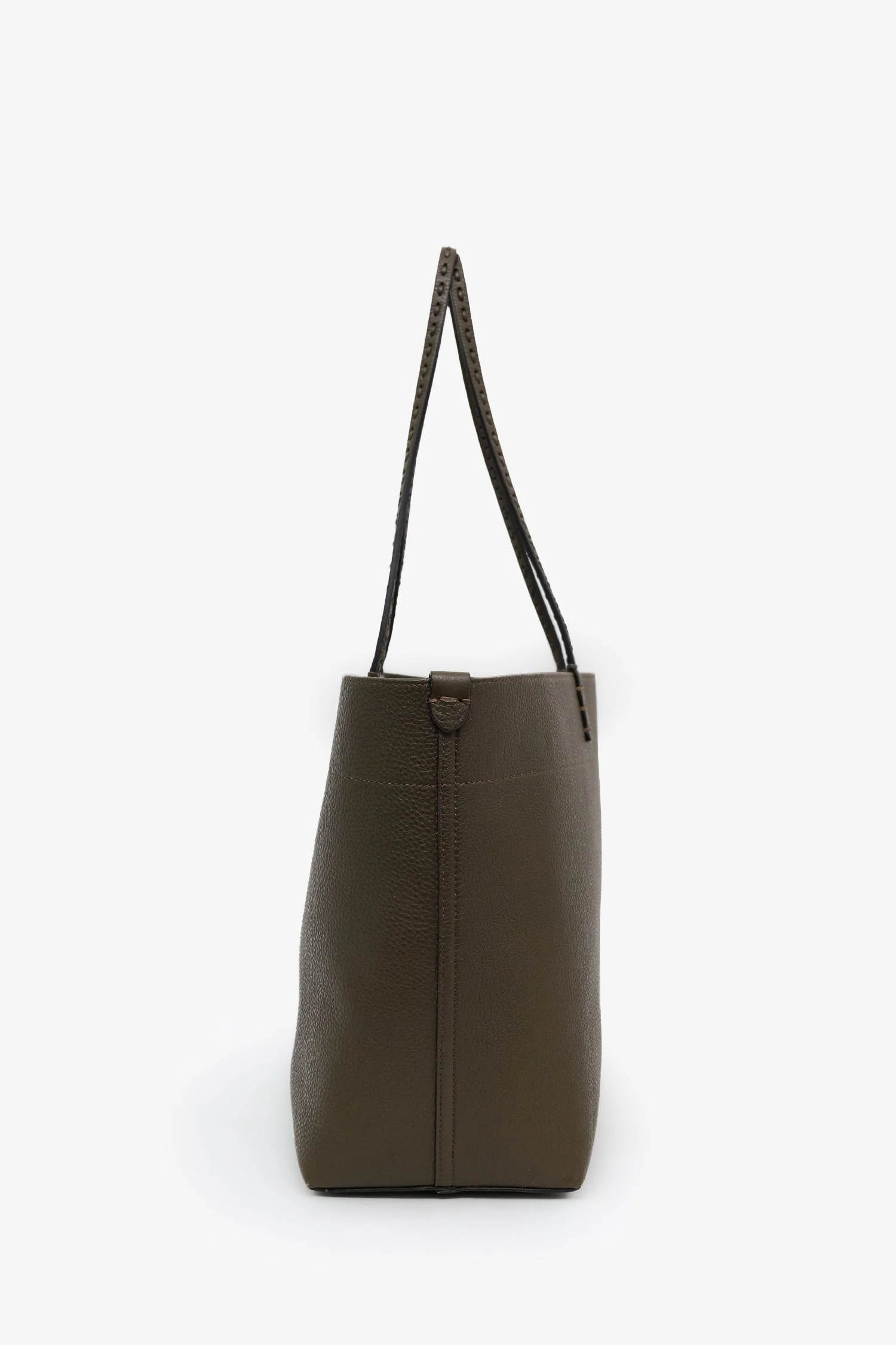 Fendi Brown Leather/Canvas Medium 'Selleria Roll' Tote Bag - Image 3
