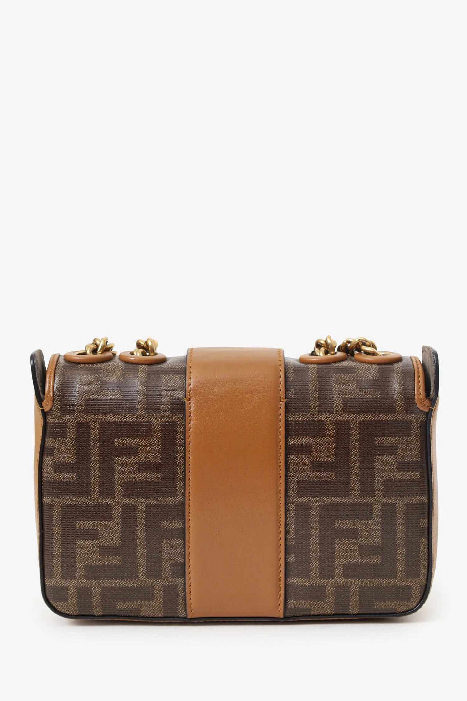 Fendi Brown Mini Double F Shoulder Bag - Image 3