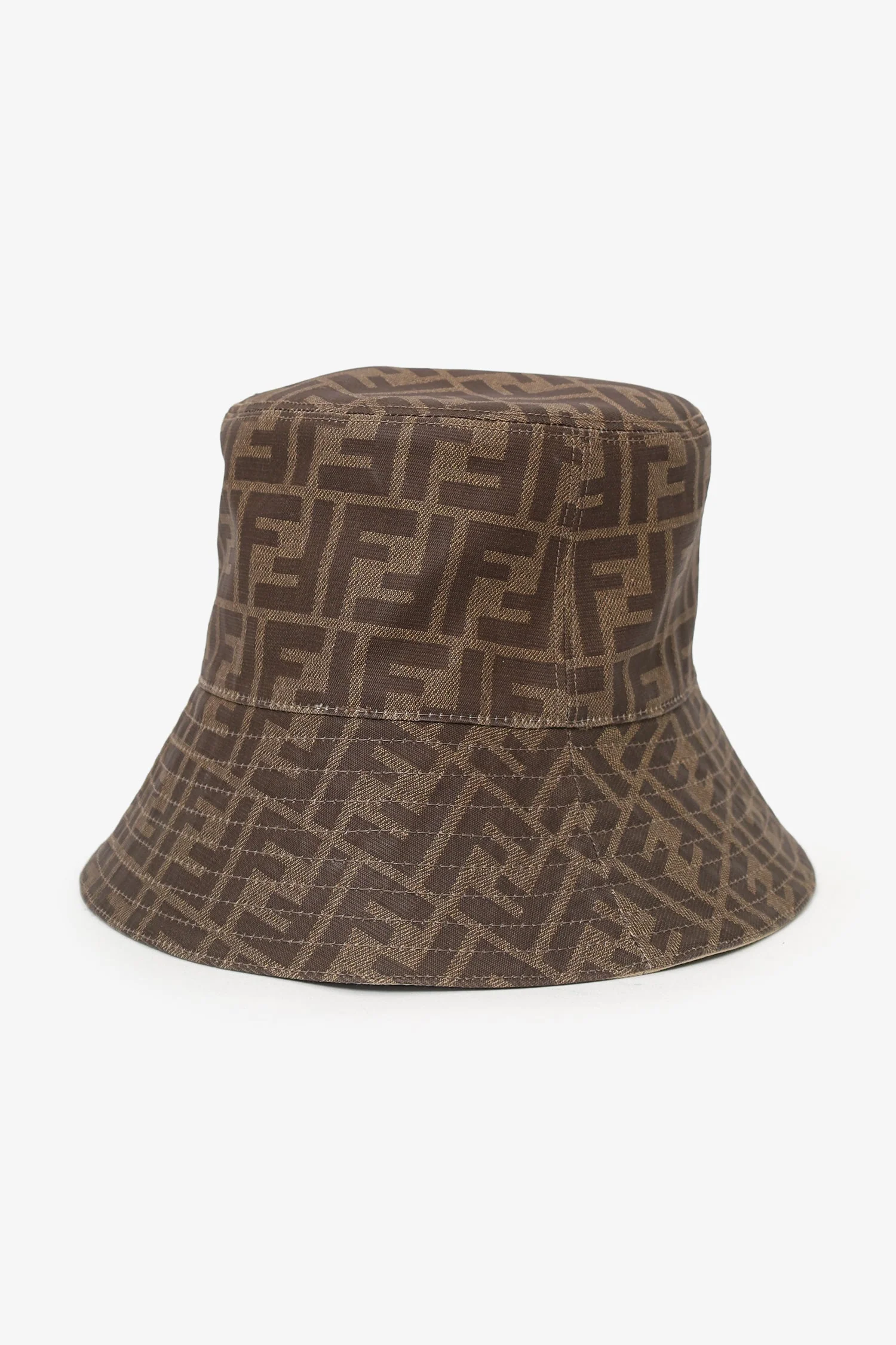 Fendi Brown Monogram Tech Fabric Hat - Image 2