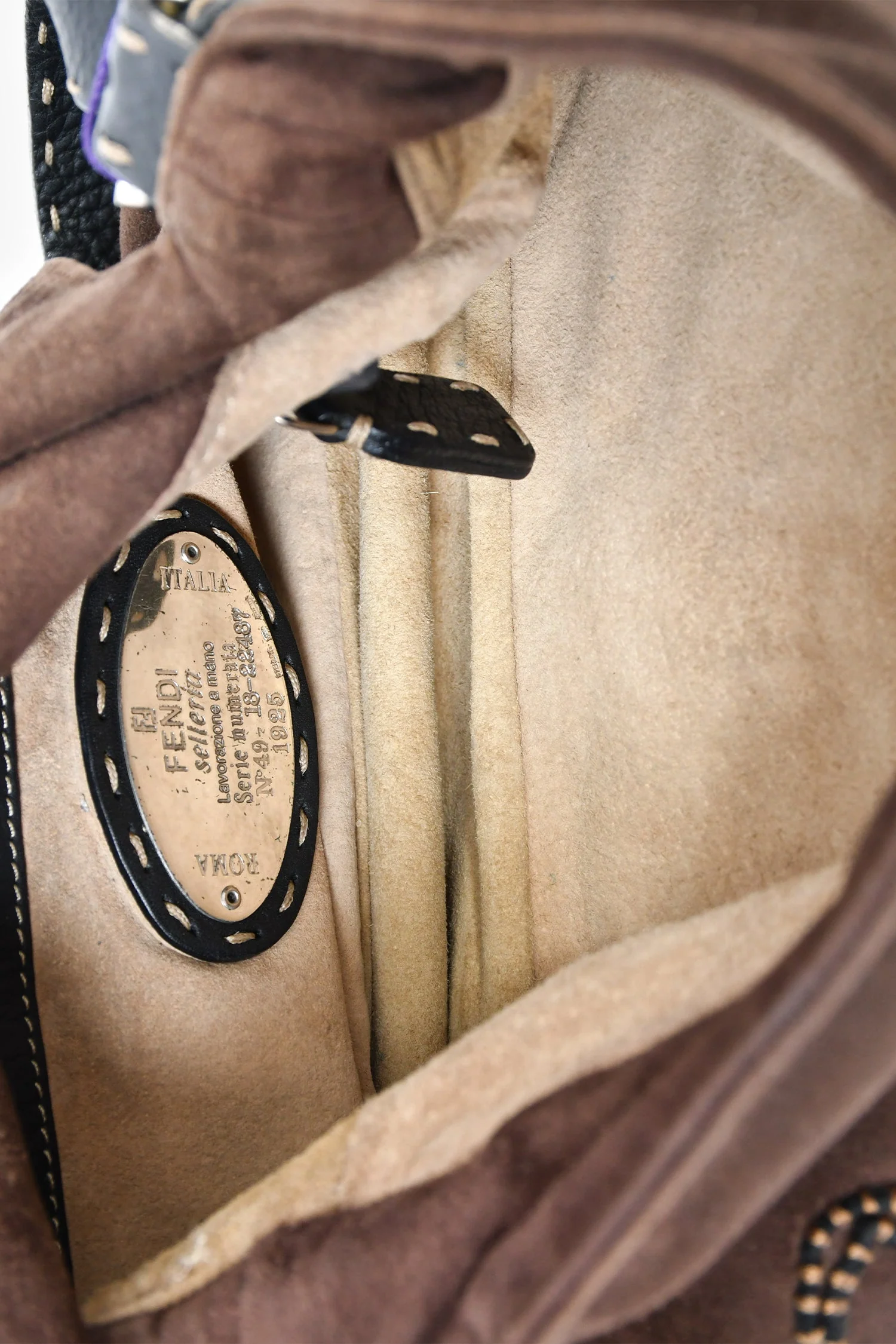 Fendi Brown Suede Selleria Mama Baguette Shoulder Bag - Image 6