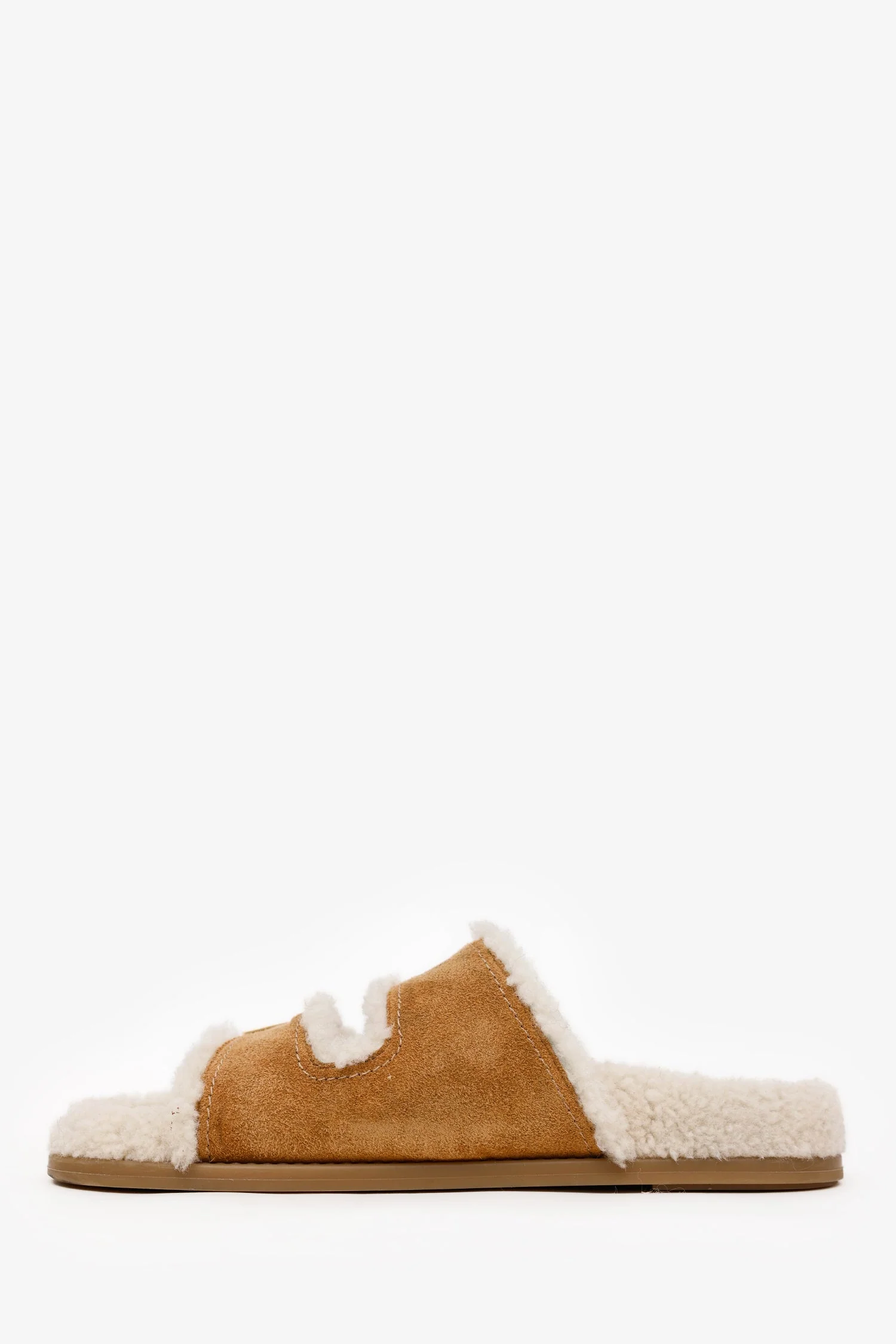 Fendi Brown Suede Shearling Sandals Size 36 - Image 5