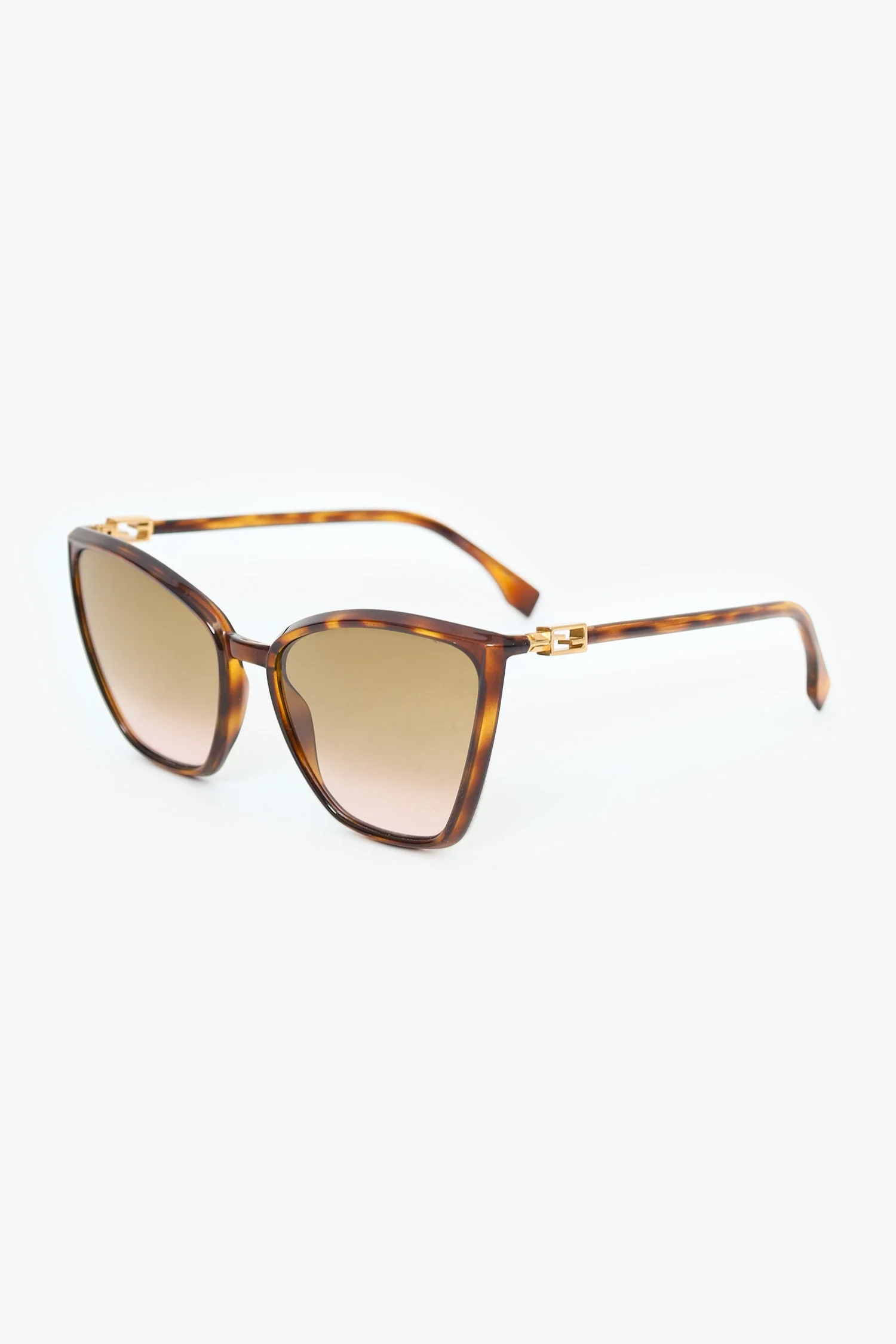 Fendi Brown Tortoiseshell Cat-Eye Sunglasses - Image 2