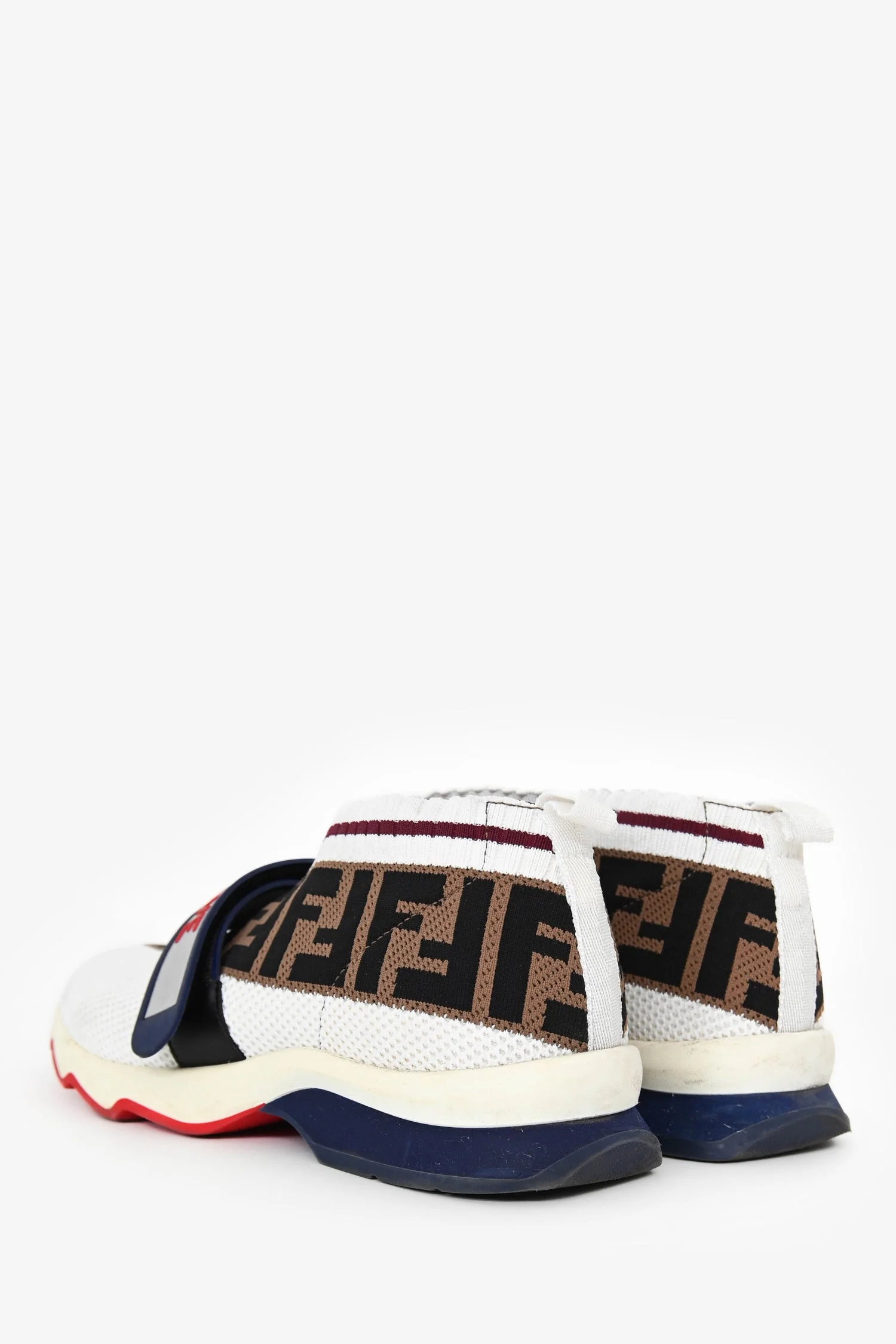 Fendi Brown/White Mesh Zucca Socks Rockoko Sneakers Size 37 - Image 5