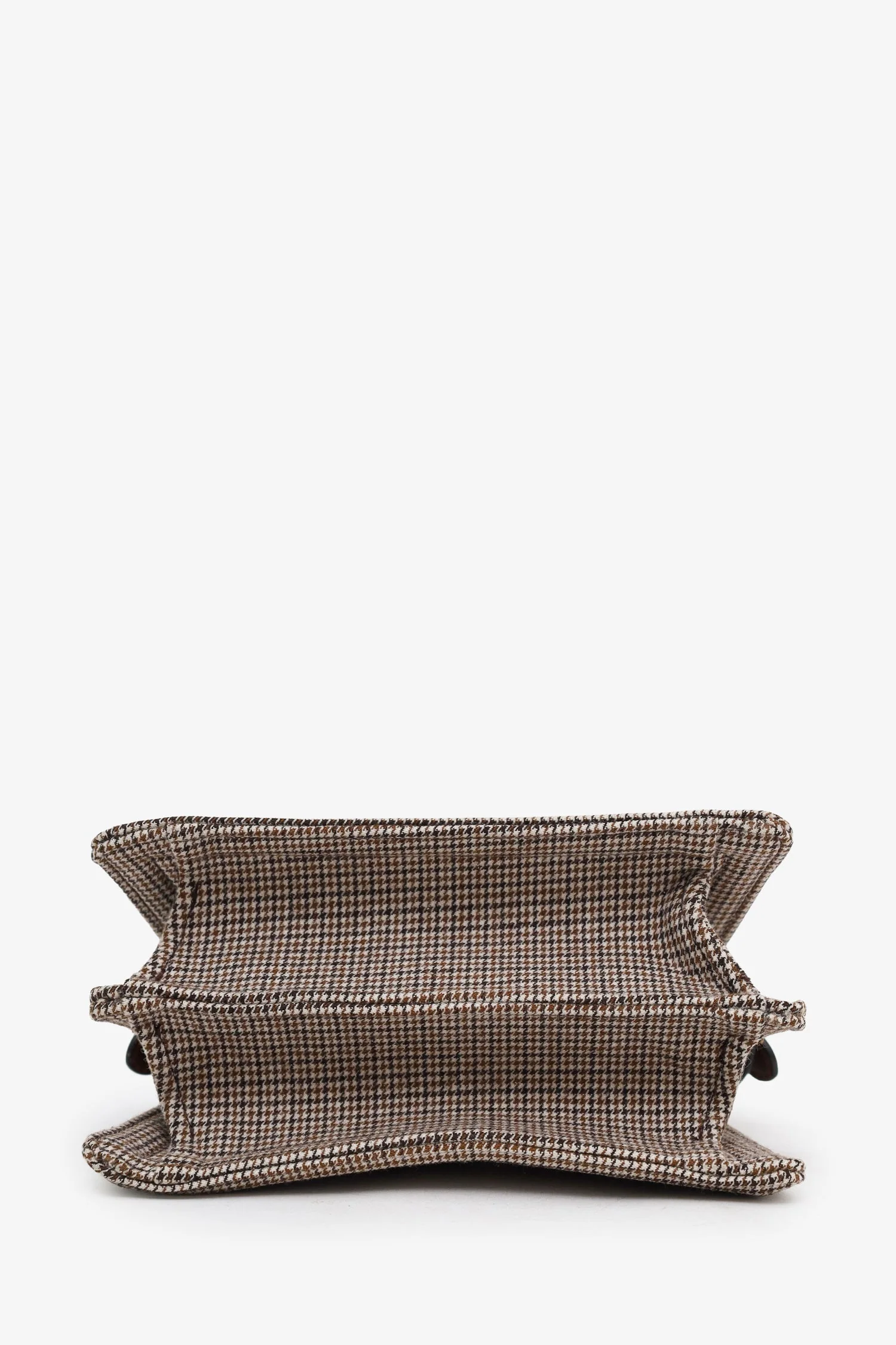 Fendi Brown Wool Houndstooth Peekaboo IseeU Petite Handbag - Image 5