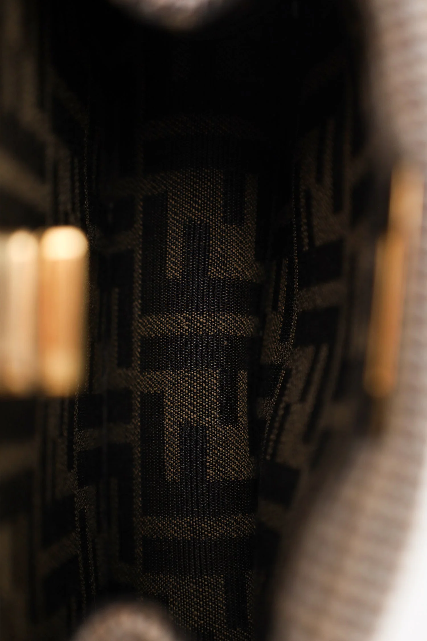 Fendi Brown Wool Houndstooth Peekaboo IseeU Petite Handbag - Image 7