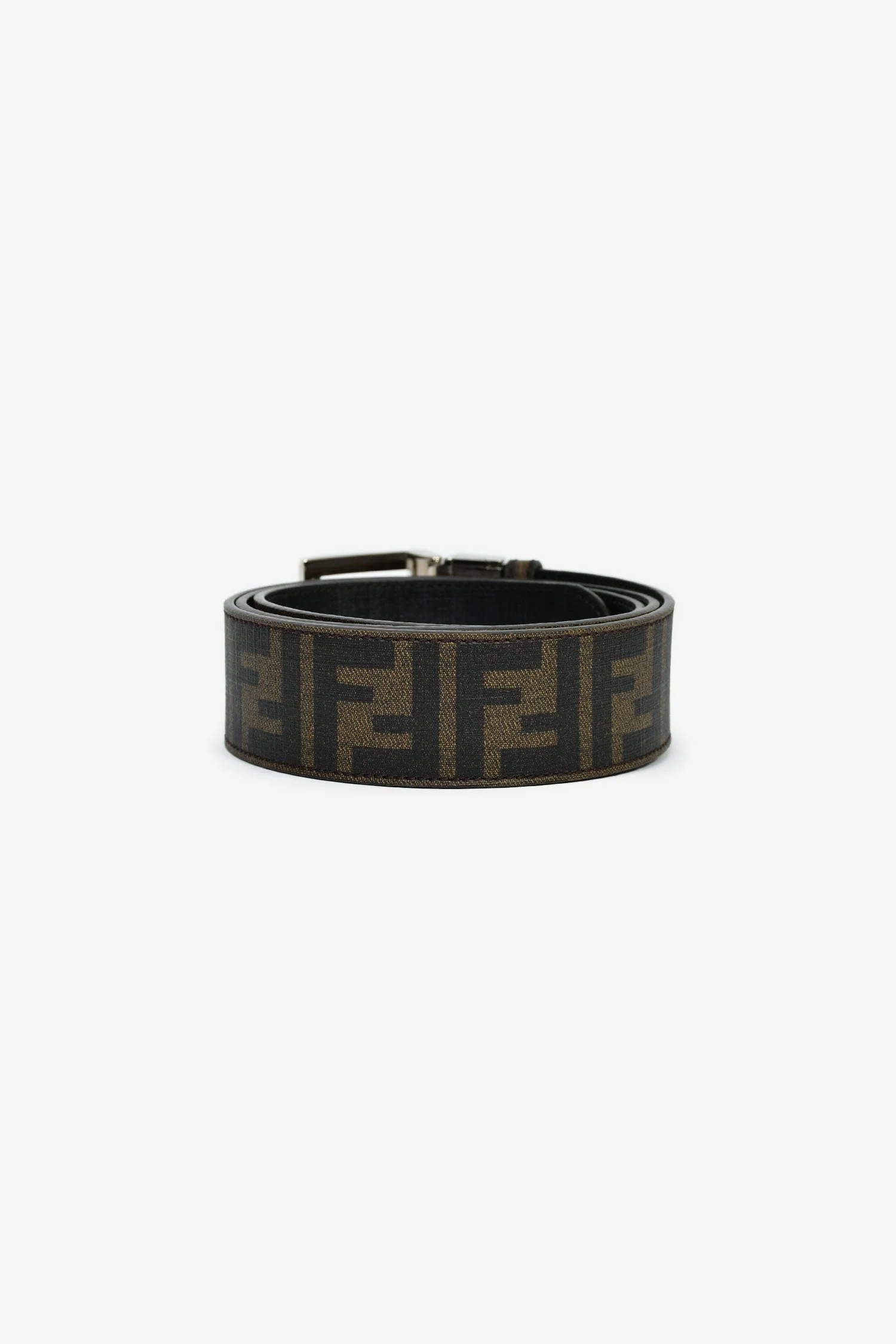 Fendi Brown Zucca Canvas 'FF' Buckle Belt Size 40 - Image 3