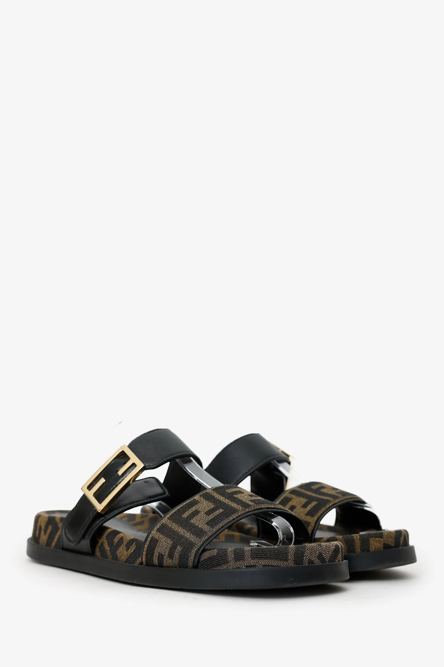 Fendi Brown Zucca Feel FF-logo Buckle Sandals Size 40 - Image 2