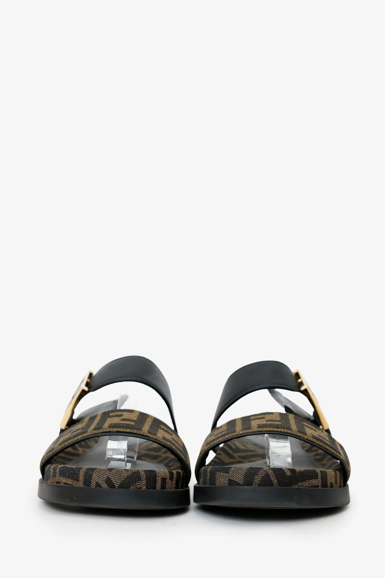 Fendi Brown Zucca Feel FF-logo Buckle Sandals Size 40 - Image 3