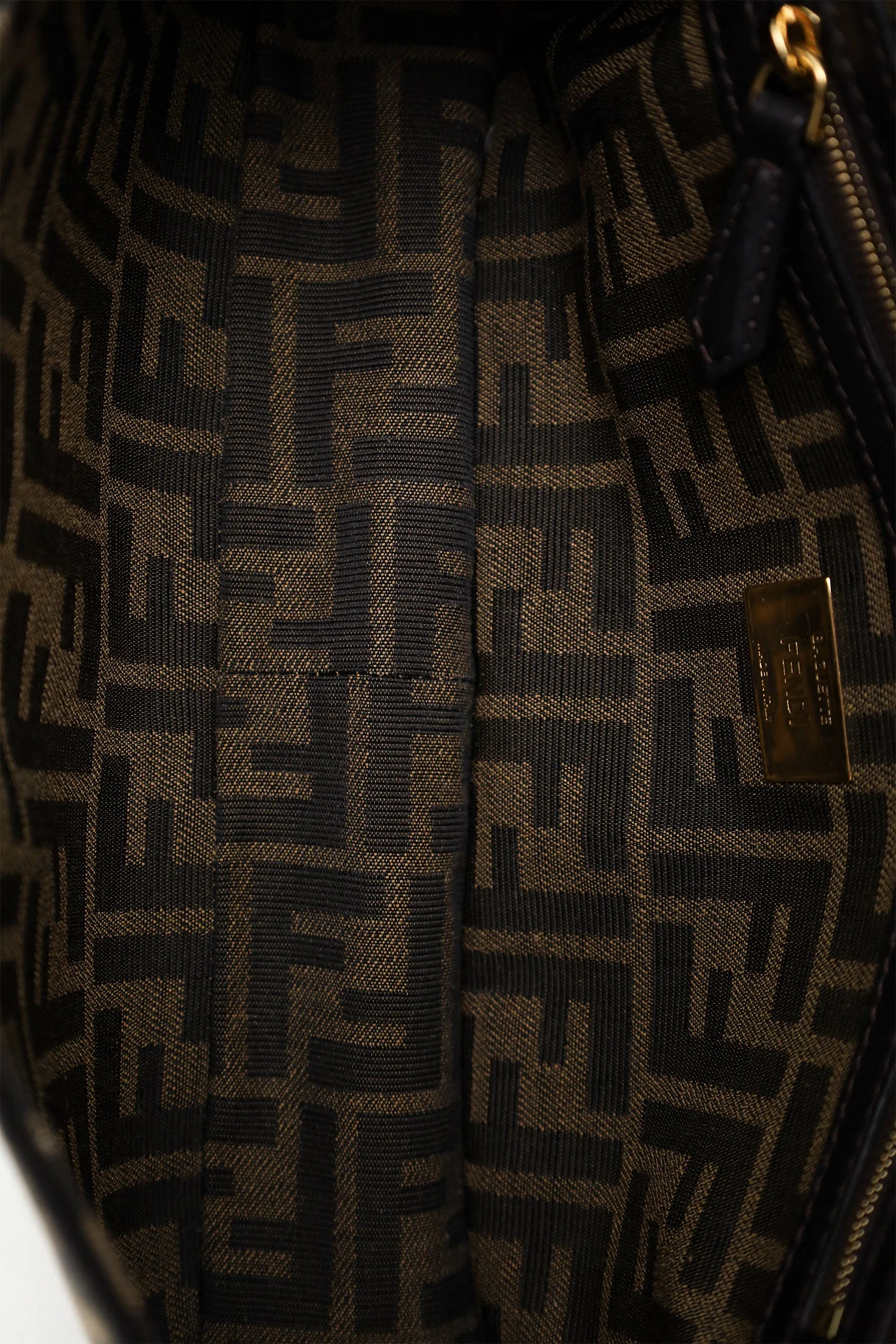 Fendi Brown Zucca Jacquard FF 1974 Medium Baguette Crossbody - Image 6