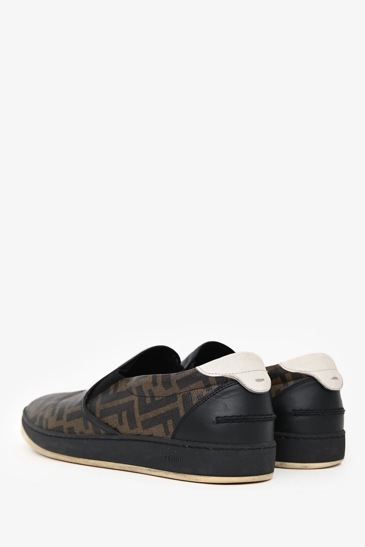 Fendi Brown Zucca Leather Sneakers Size 10 Mens - Image 4