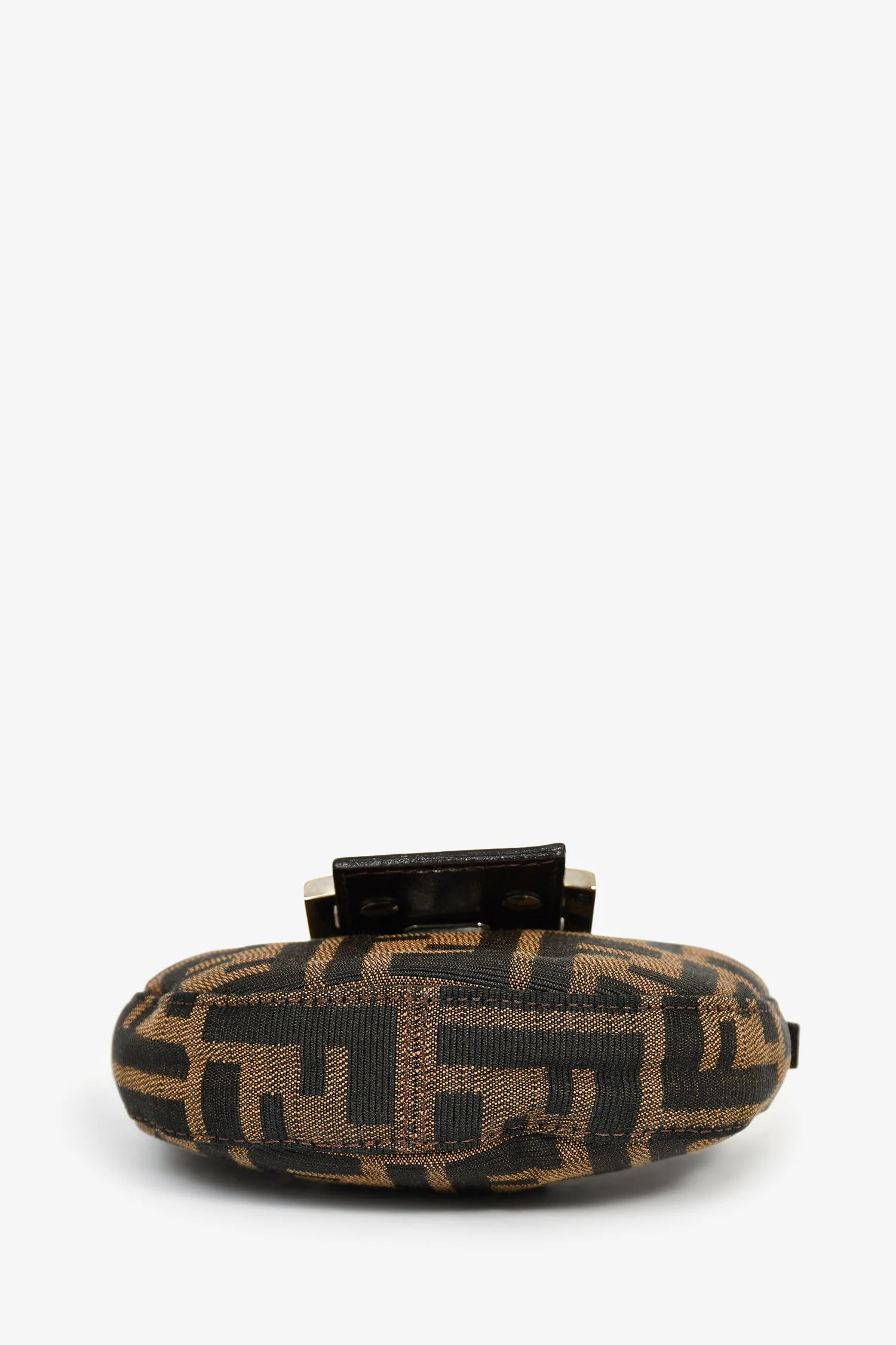 Fendi Brown Zucca Print Canvas Mini Half Moon Baguette Bag - Image 5