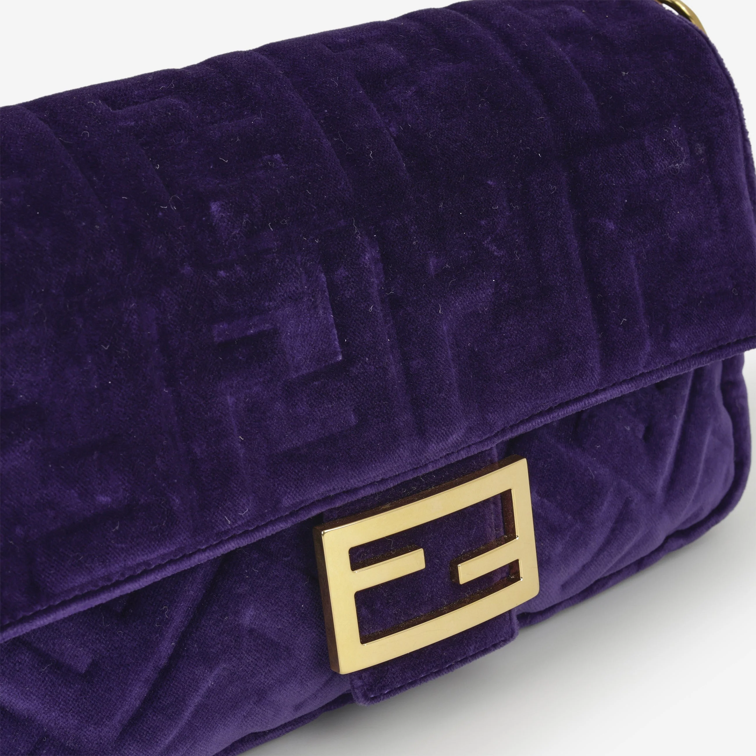 Fendi Medium Baguette - Purple Velvet | Gold Hardware - Image 5