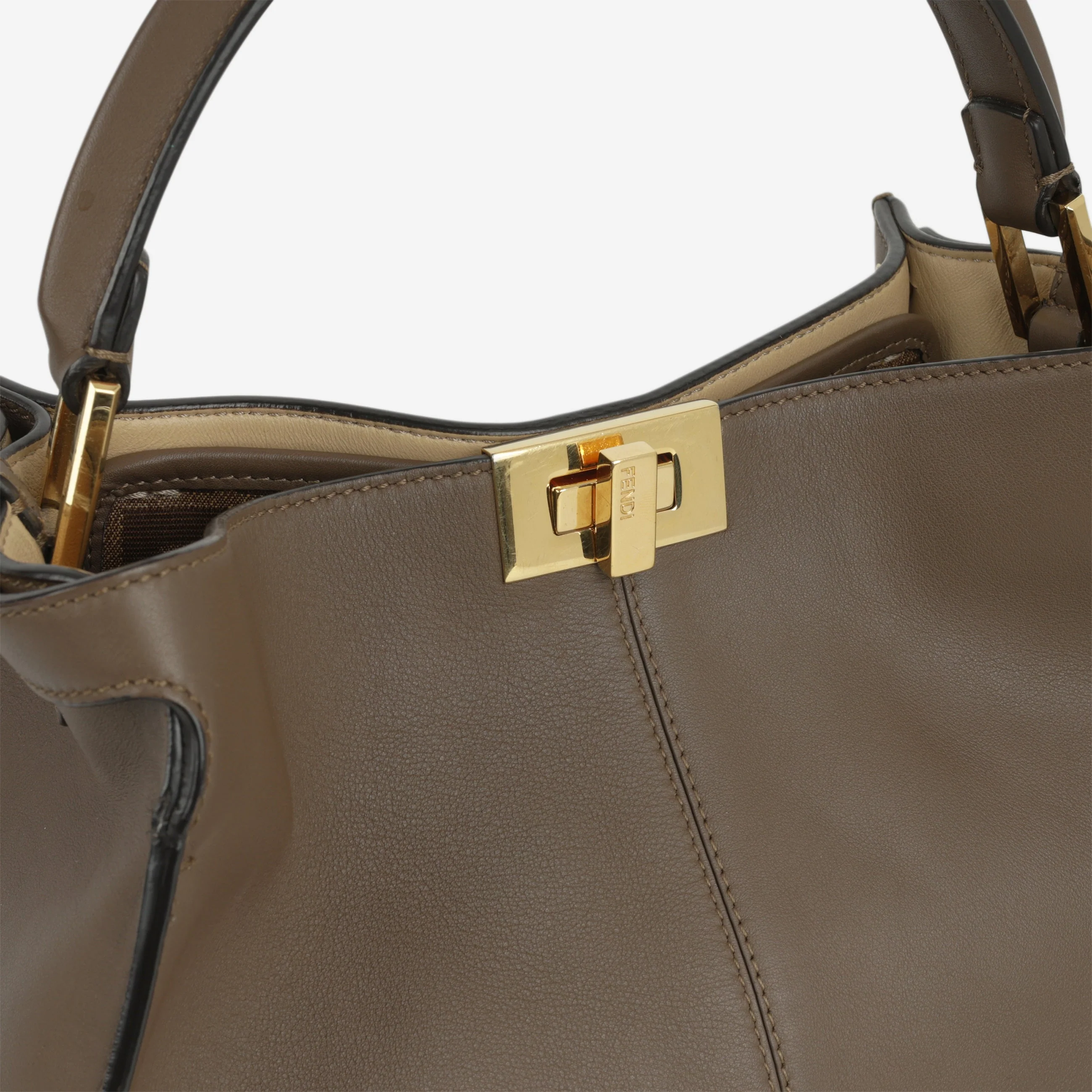 Fendi Peekaboo X-Lite Medium - Taupe | Gold Hardware - Image 4