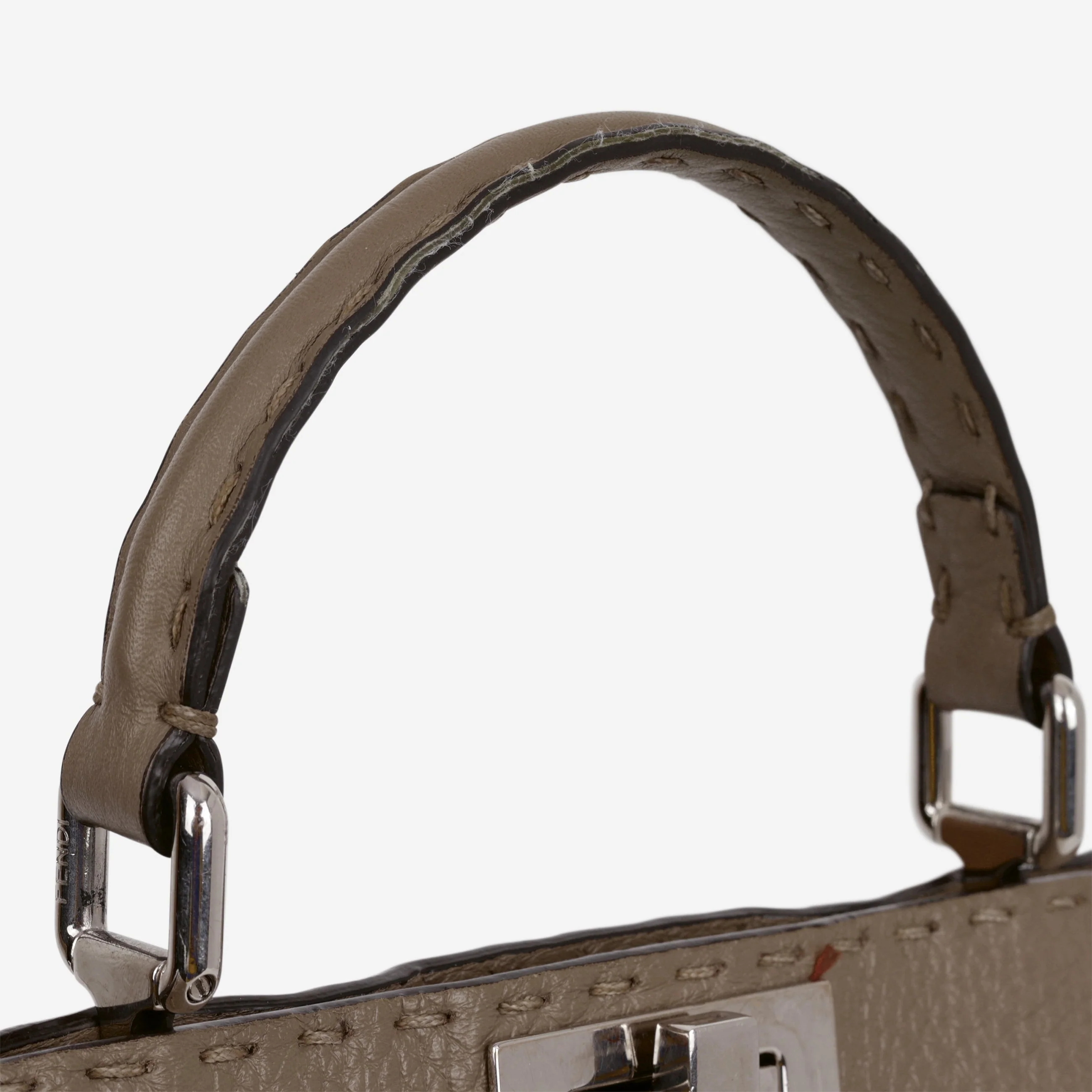 Fendi Small Peekaboo ISeeU - Taupe Taurillon | Silver Hardware - Image 10
